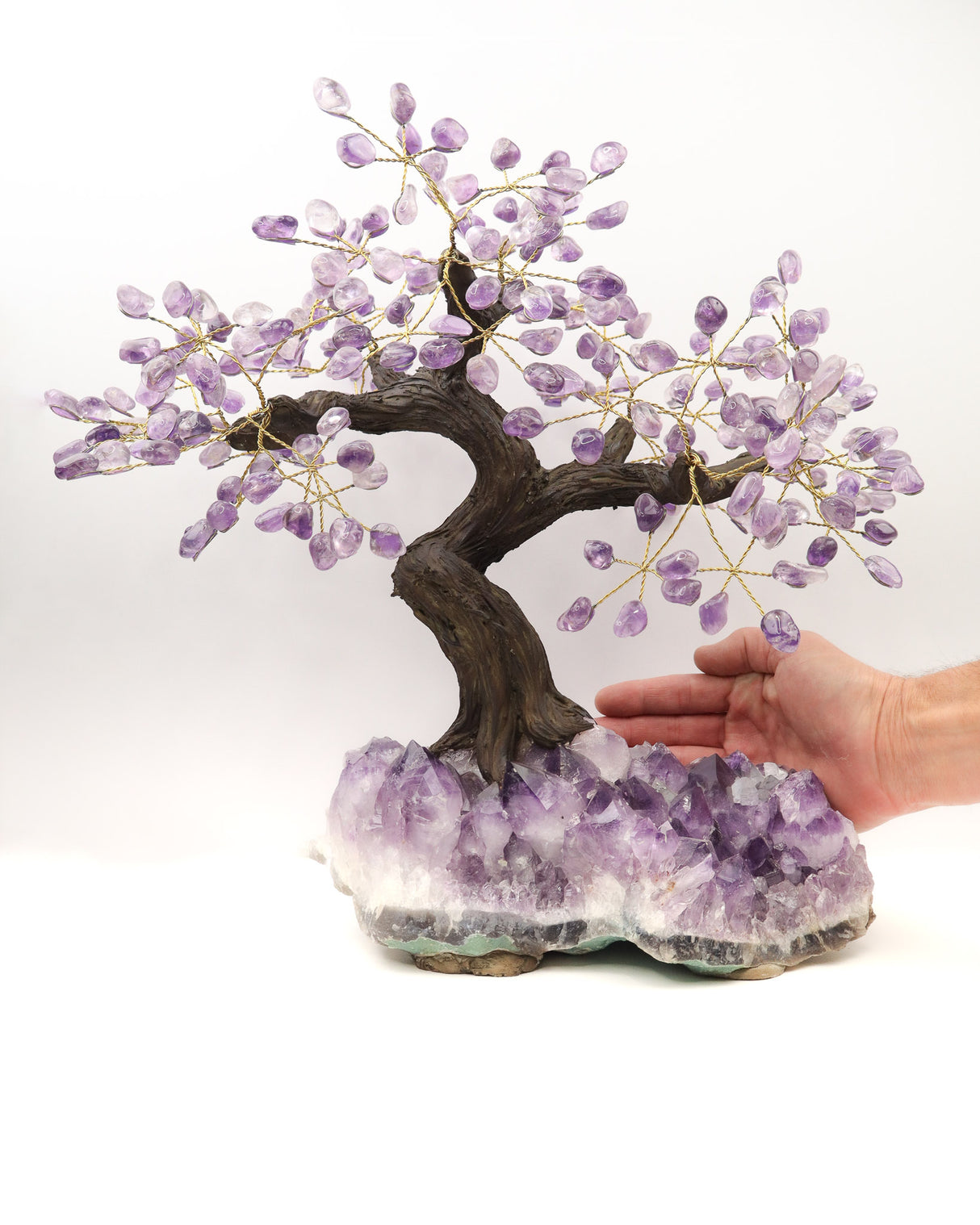 Amethyst Gemstone Bonsai Tree on Natural Amethyst Cluster | 48 Branches | 6.8kg | Spiritual Protection & Intuition