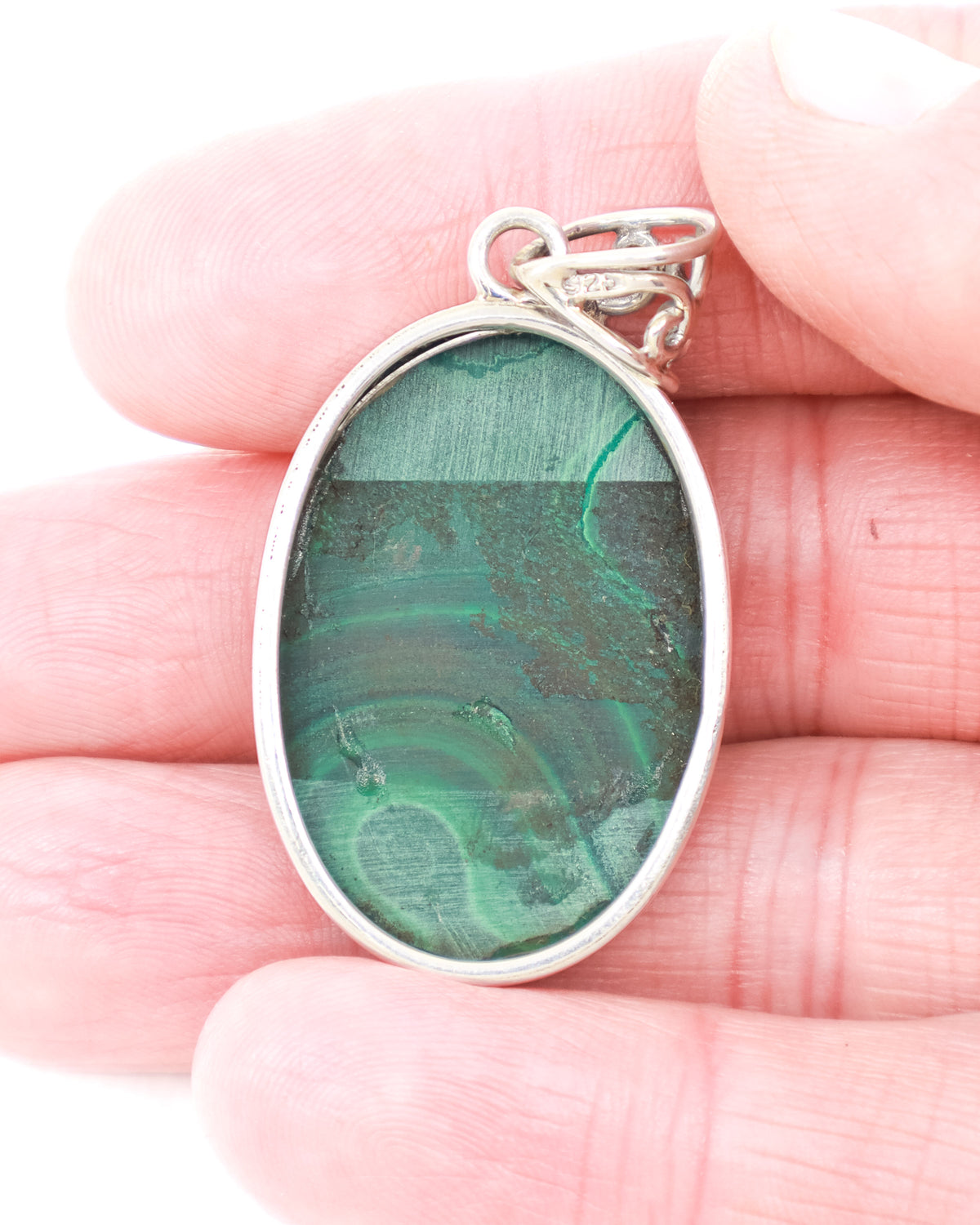 Malachite Sterling Silver Pendant – The Alchemist’s Portal | Transformation & Protection