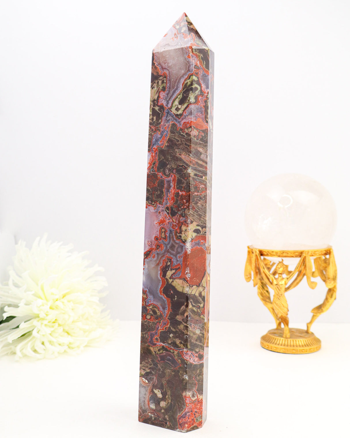 Money Agate Tower | 30cm | 1kg | Grounding & Abundance