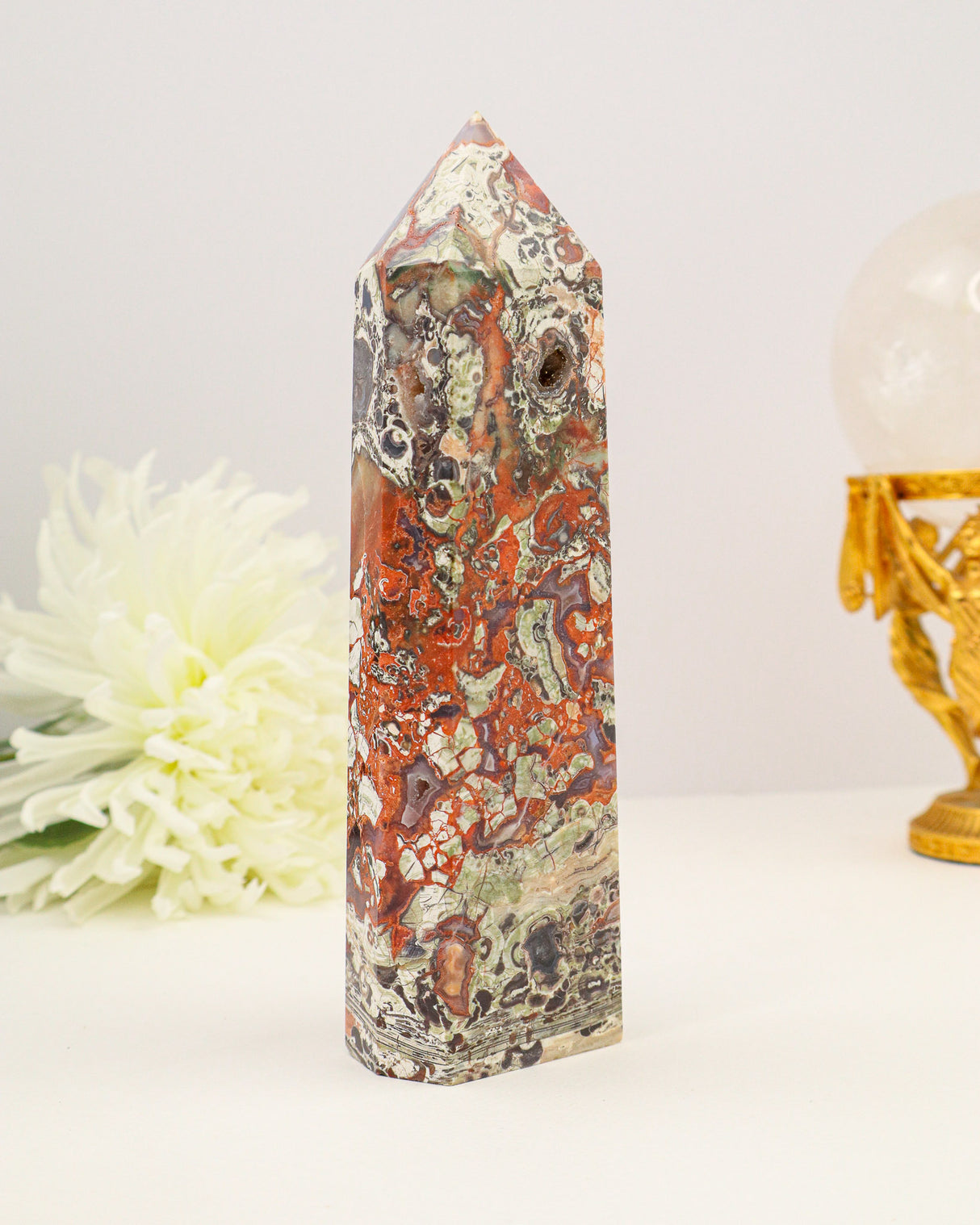 Money Agate Tower | 15cm | 651g | Abundance & Stability