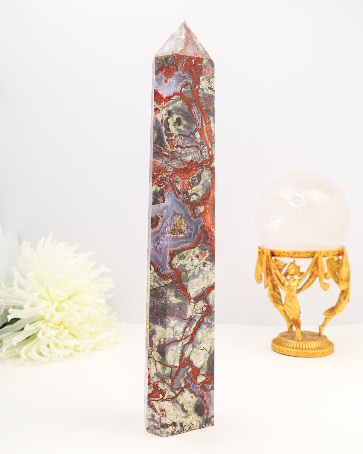 Money Agate Tower | 30cm | 954g | Abundance & Stability