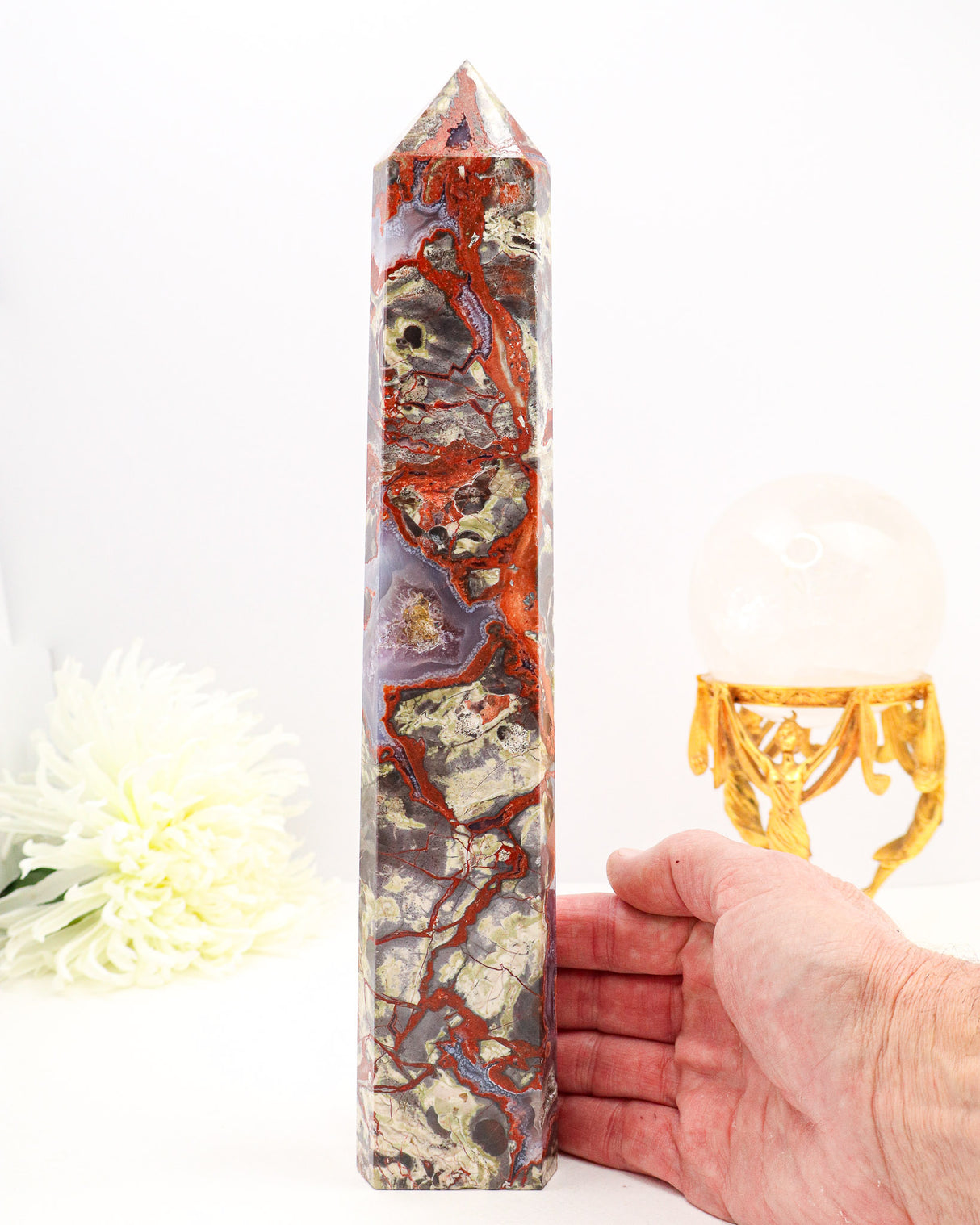 Money Agate Tower | 30cm | 954g | Abundance & Stability