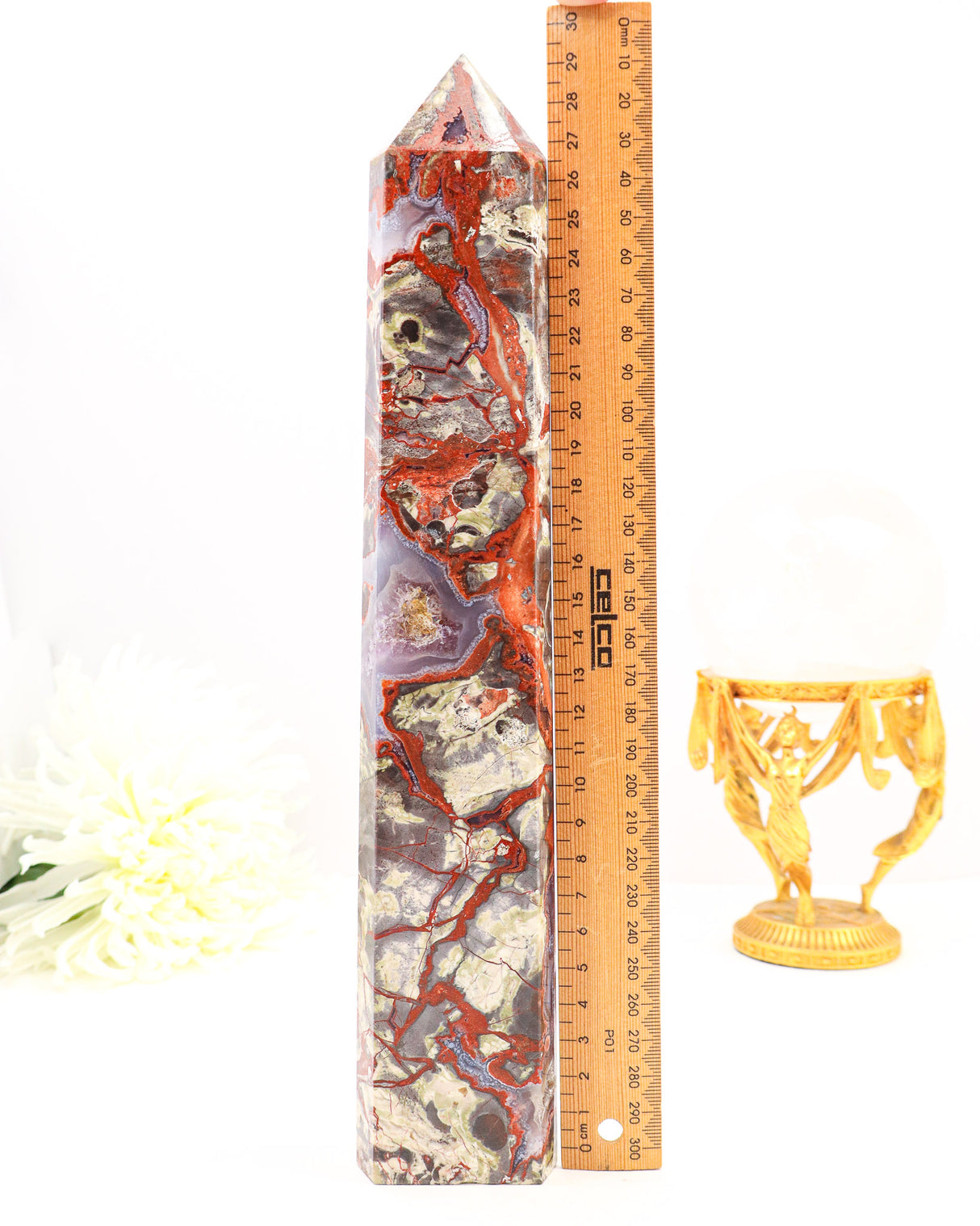 Money Agate Tower | 30cm | 954g | Abundance & Stability