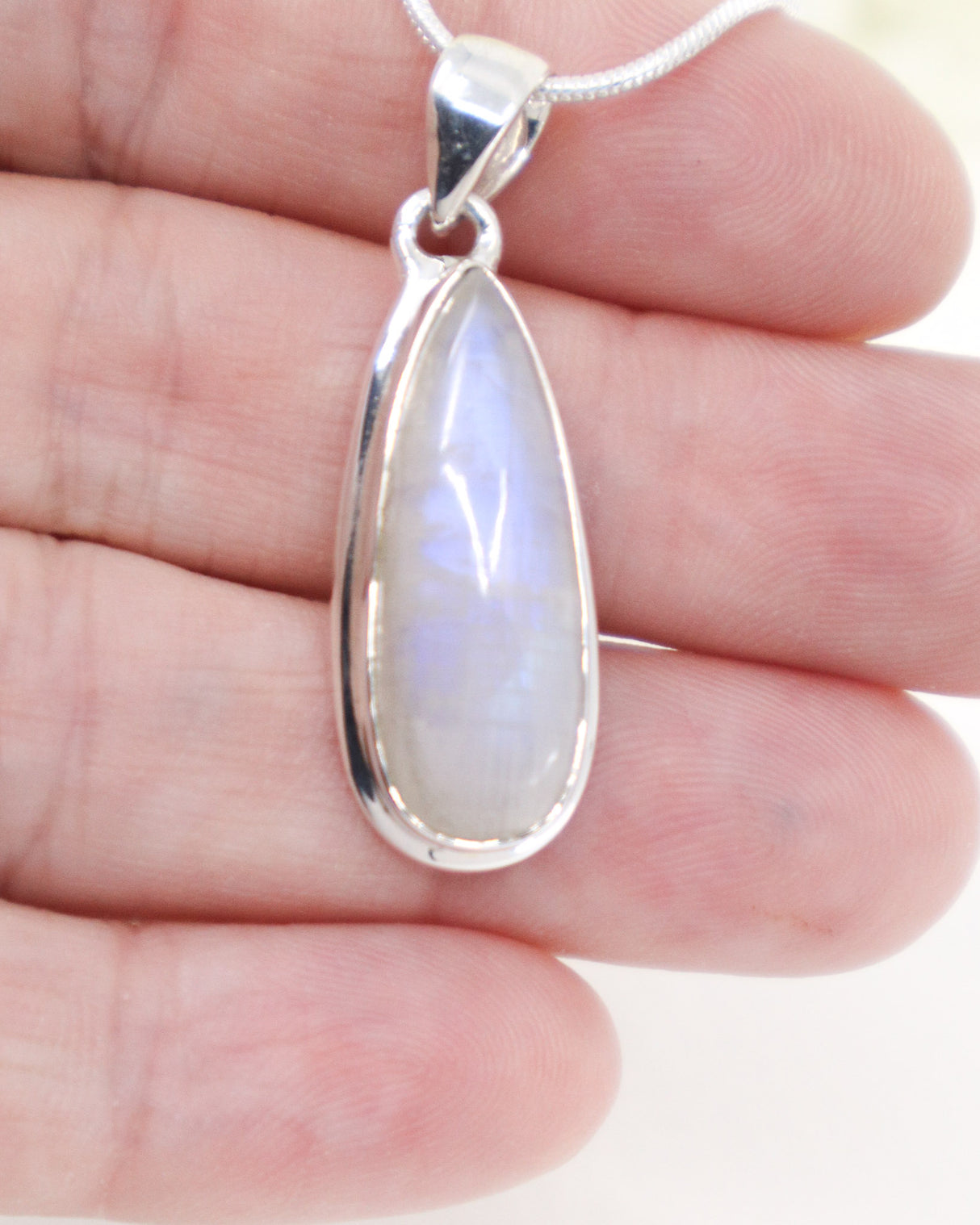 Rainbow Moonstone Sterling Silver Pendant | Intuition & Divine Feminine