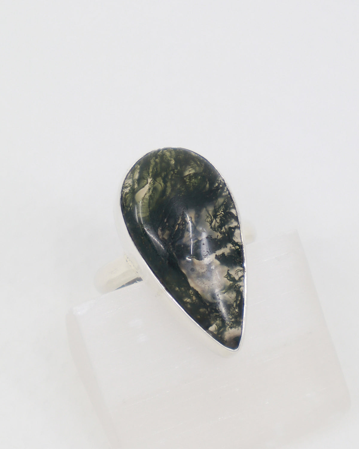 Moss Agate Sterling Silver Ring Size 7 – The Secret Forest | Growth & Abundance