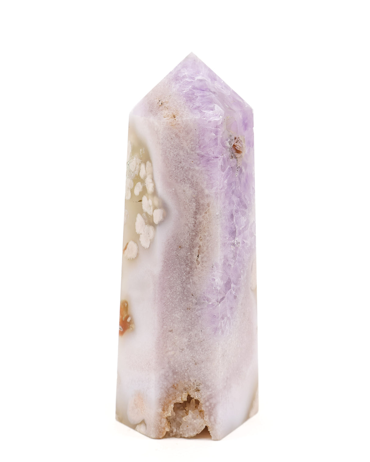 Pink Amethyst Blossom Garden Tower with Flower Agate & Druzy Caves – 728g