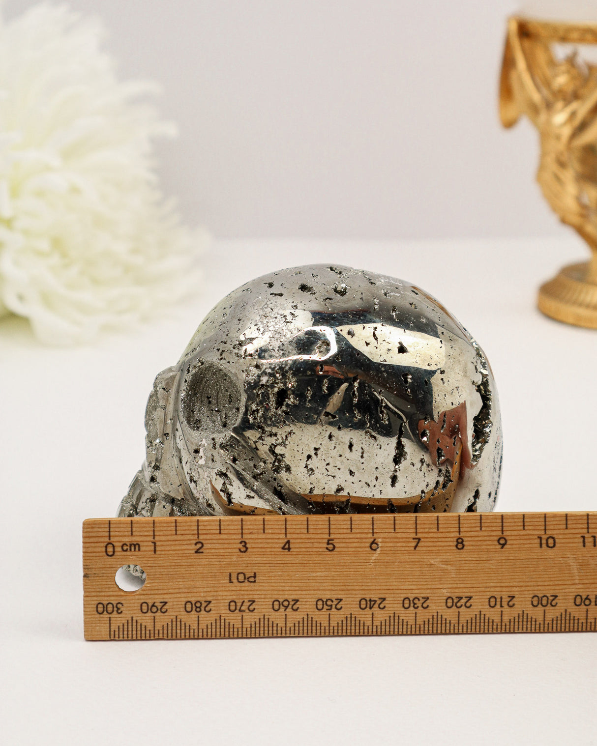 Pyrite Skull Carving #4 | 1.256kg | Protection & Energy