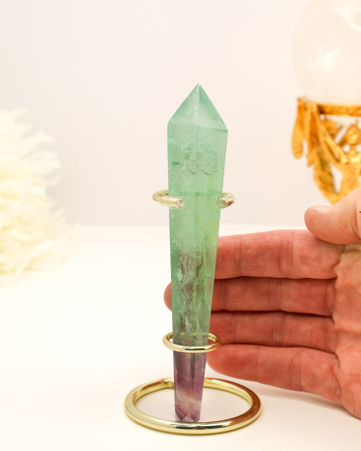 Rainbow Fluorite Wand | 148g | Clarity & Emotional Balance