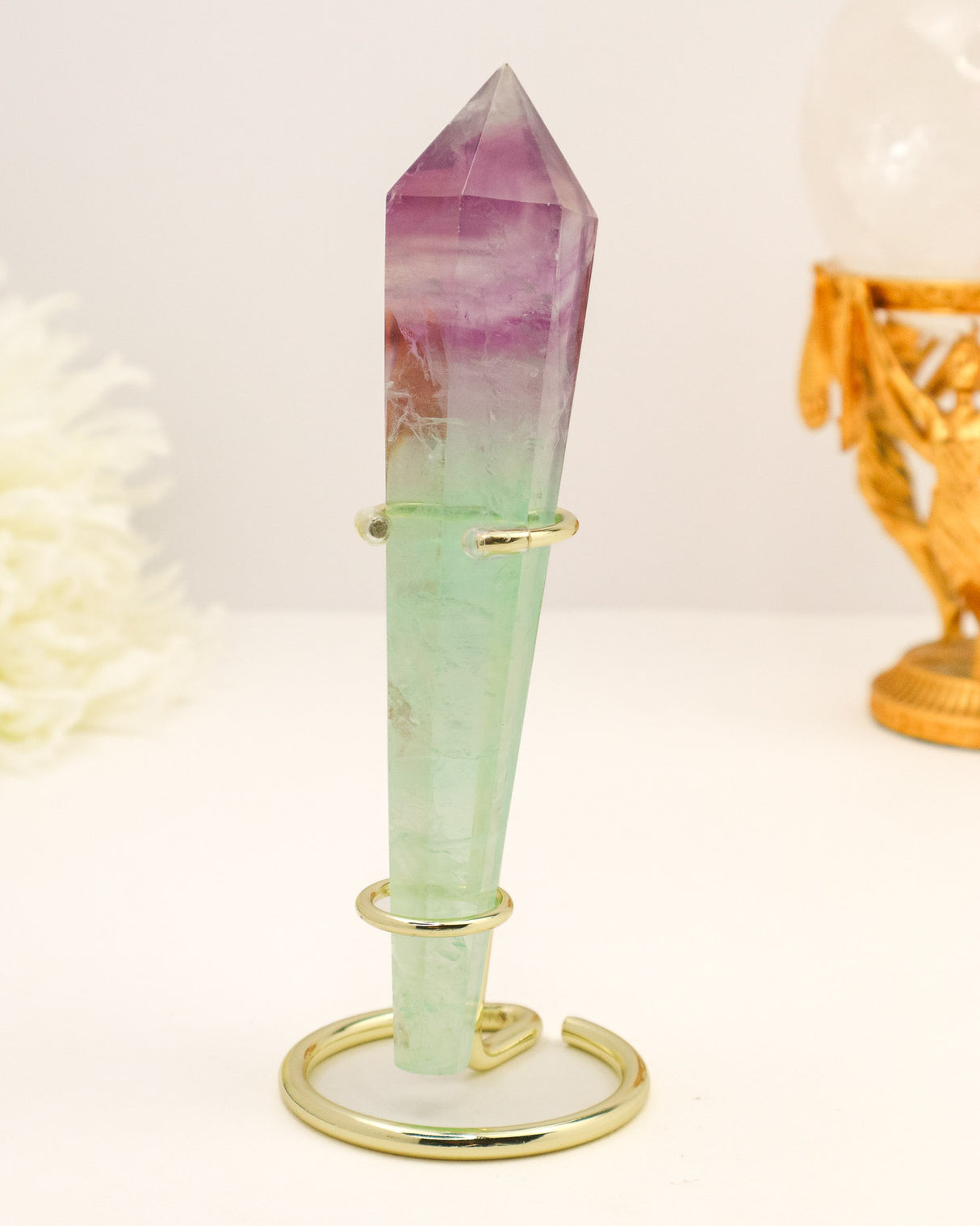 Rainbow Fluorite Wand | 202g | Intuition & Inner Harmony