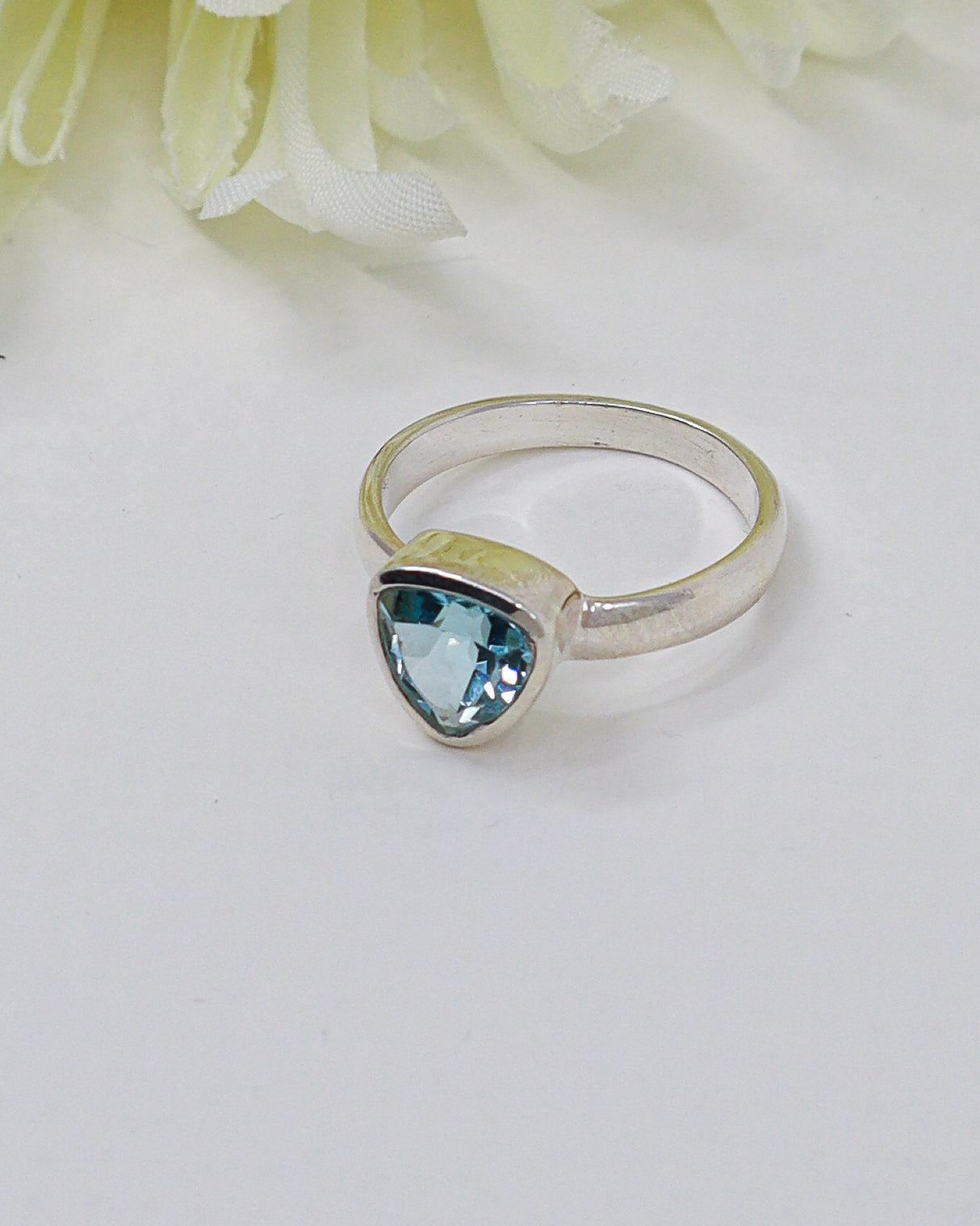 Blue Topaz “Celestial Waters” Sterling Silver Ring – Size 8