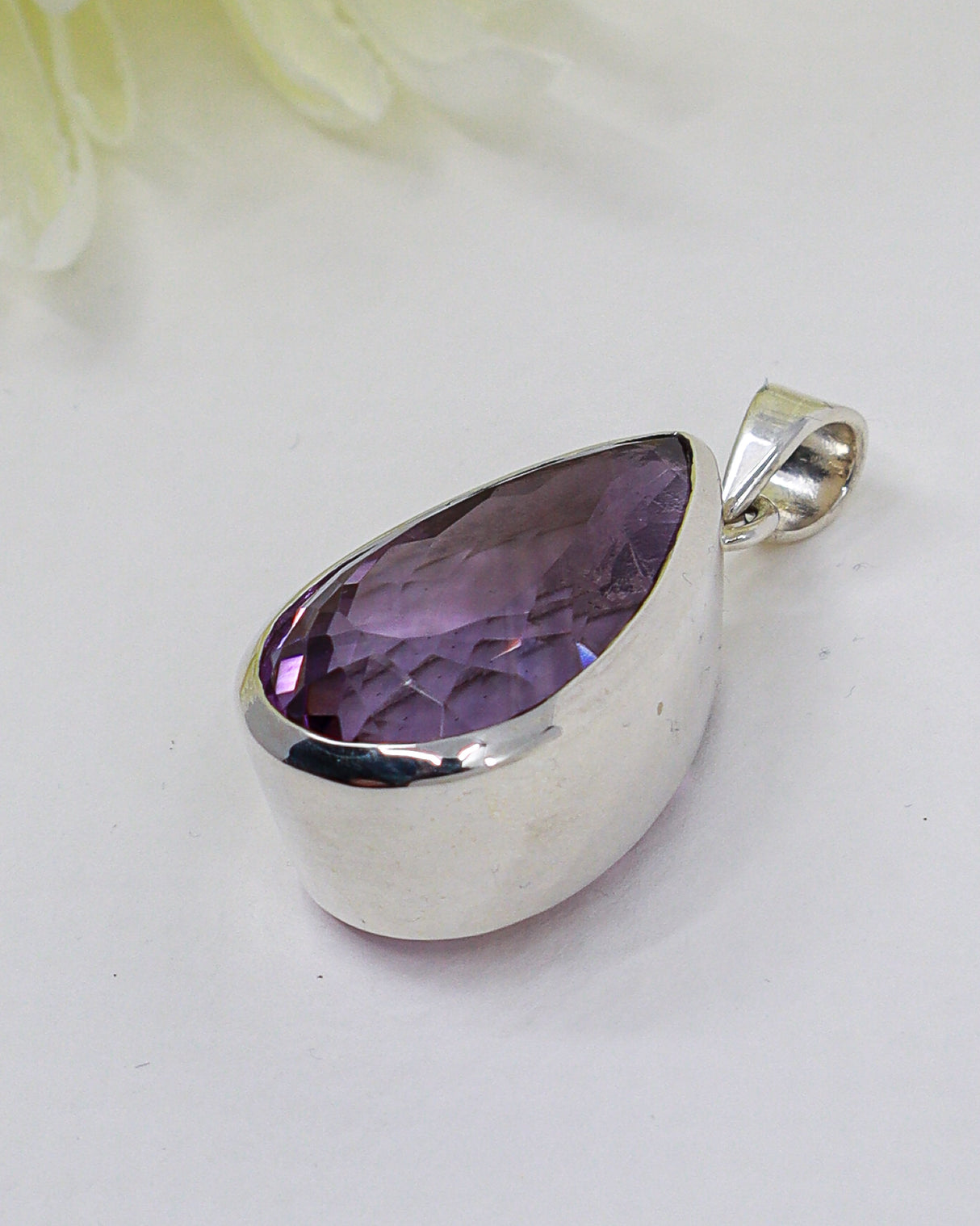 Amethyst “Violet Temple” Large Sterling Silver Pendant