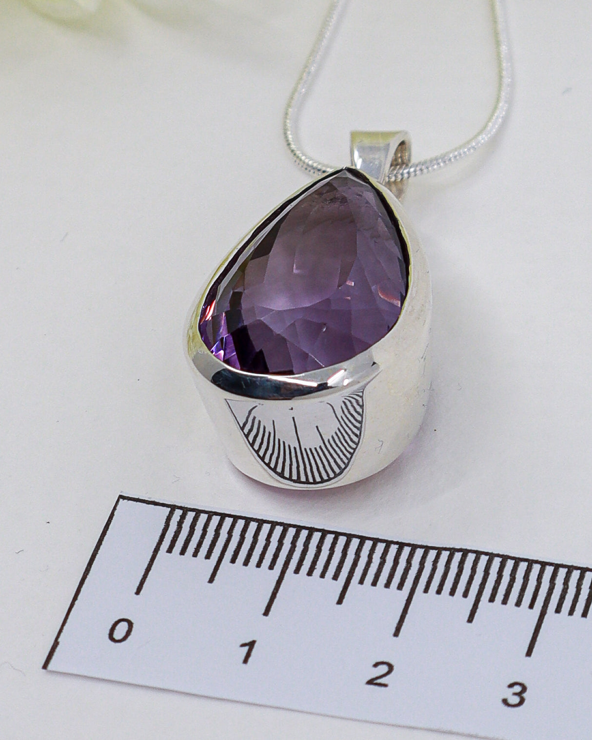 Amethyst “Violet Temple” Large Sterling Silver Pendant