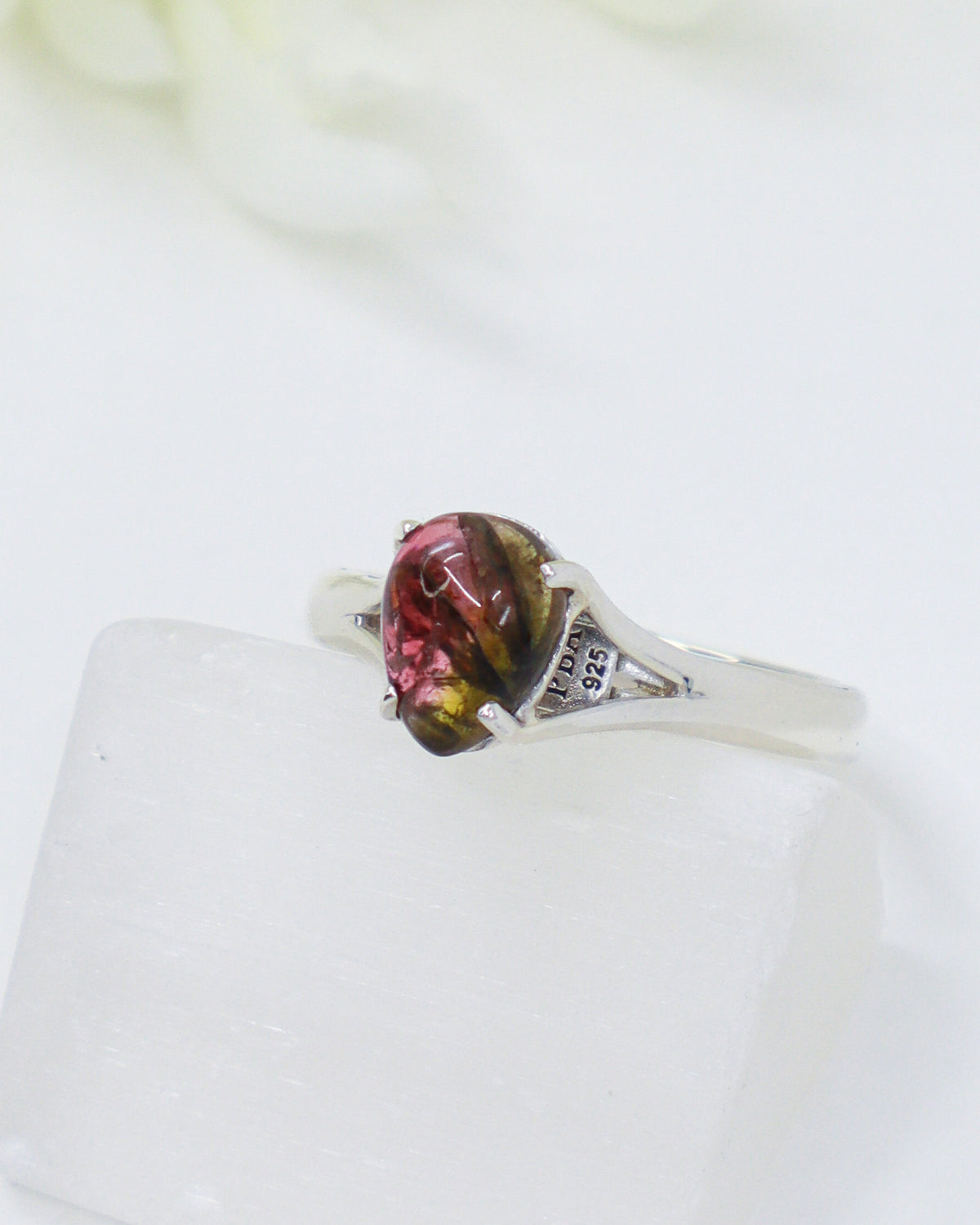 Watermelon Tourmaline Sterling Silver Ring – Heart Awakening | Size 10