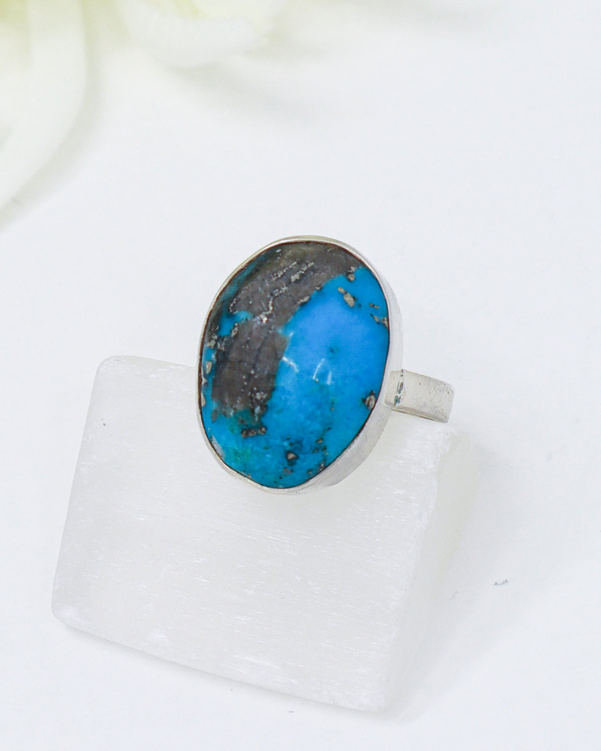Turquoise Silver Ring Size 7 | The Ancient Guardian | Protection & Truth