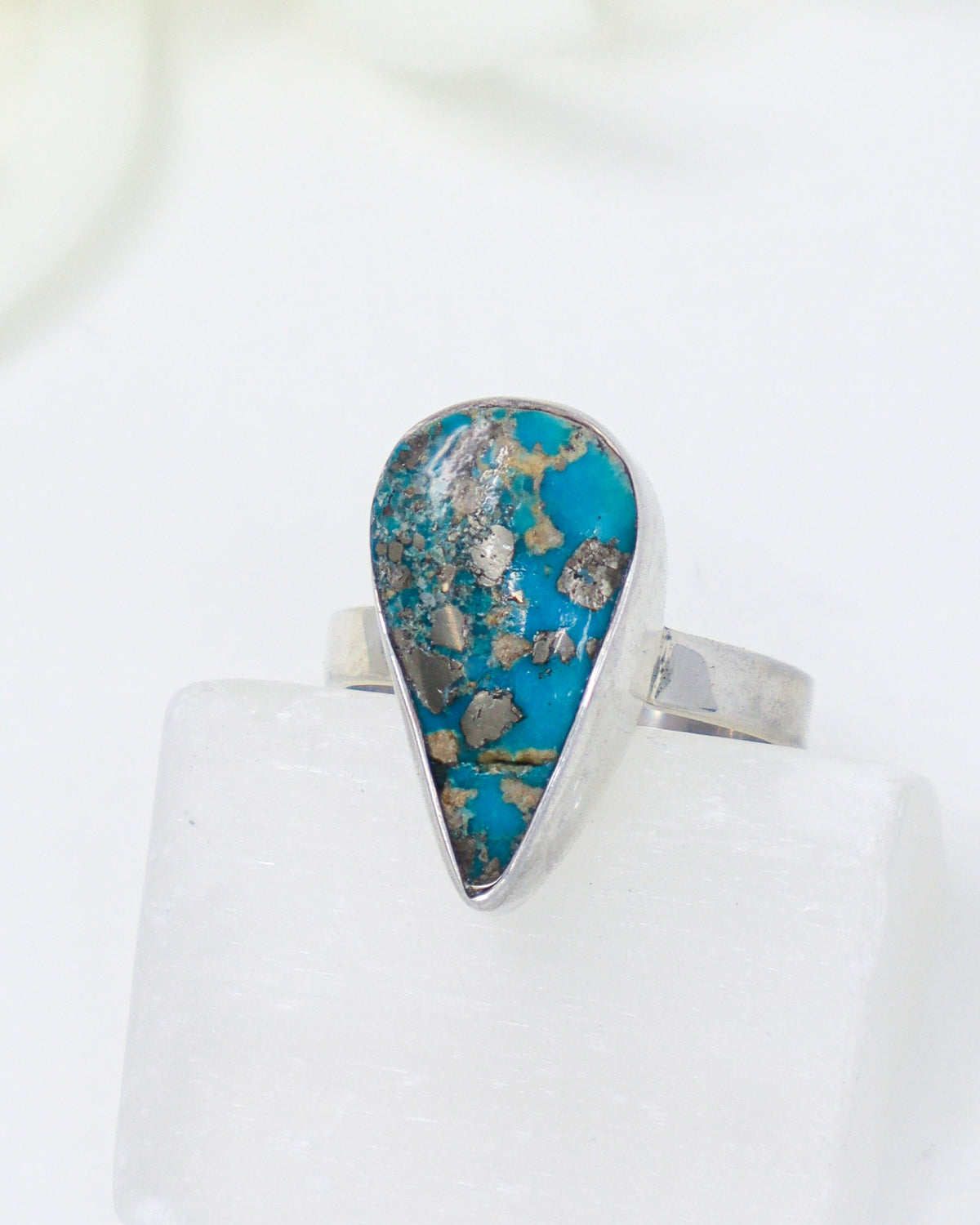 Turquoise Silver Ring Size 7 | Sacred Voice | Protection & Truth