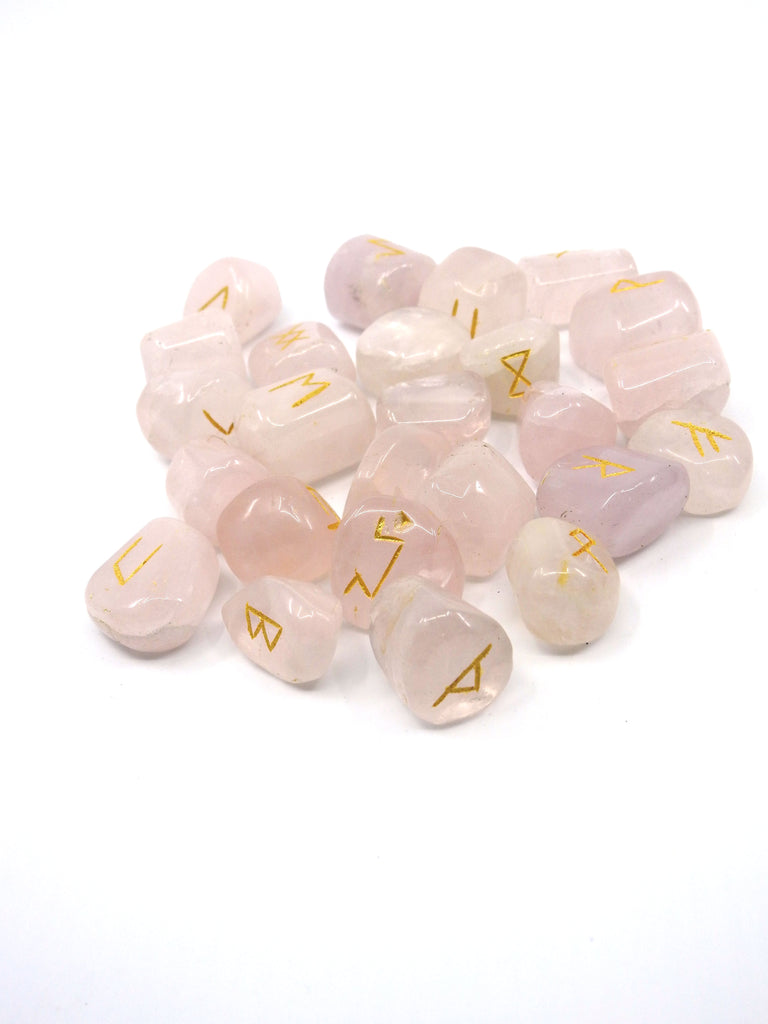 Rose Quartz Runes with Bag - Love & Peace Inspired BY 3 Australia AfterPay available