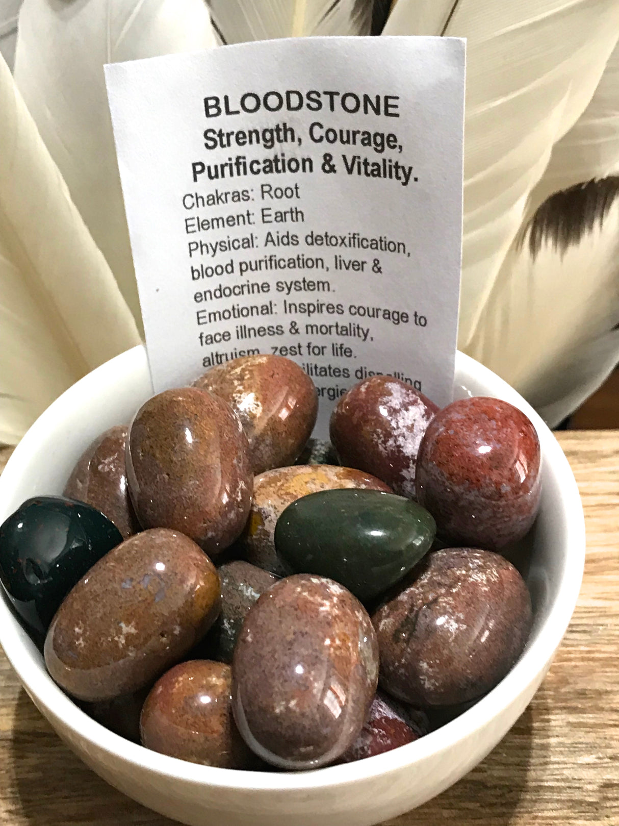 Bloodstone Tumbled Stone – Stone of Courage, Vitality & Spiritual Protection
