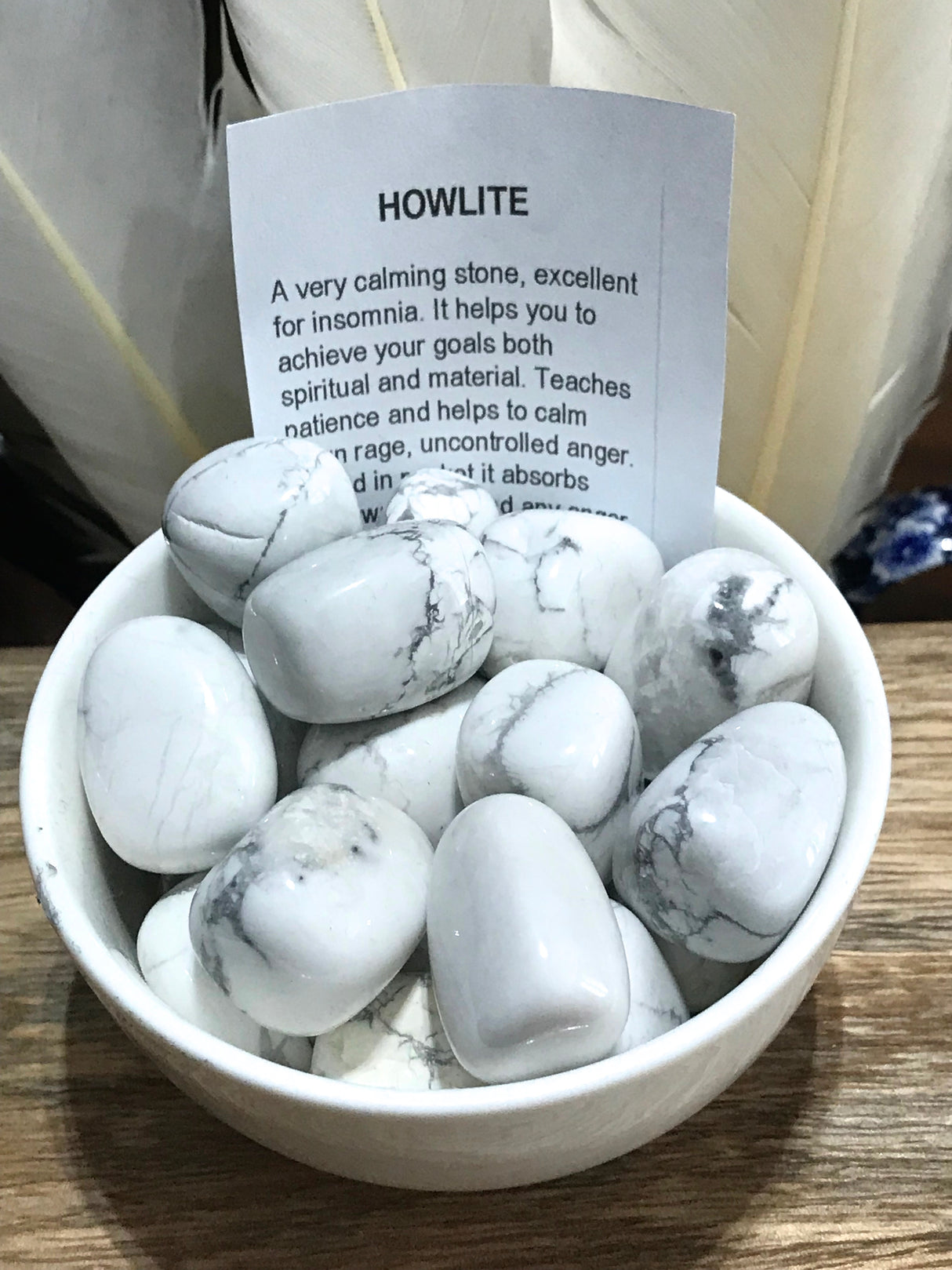Howlite Tumbled Stone – Stone of Calm, Awareness & Patience