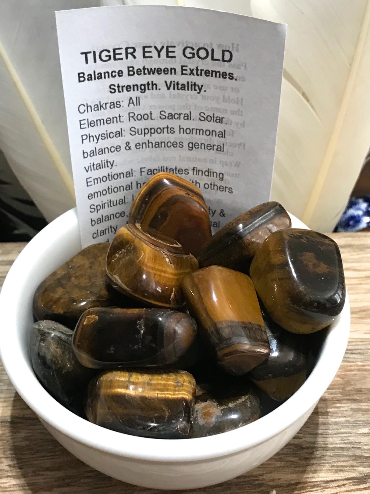 Gold Tiger Eye Tumbled Stone – Stone of Courage, Confidence & Protection