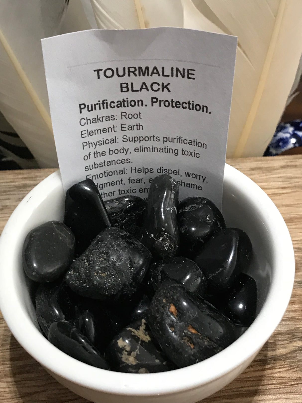 Black Tourmaline Tumbled Stone – Stone of Protection, Grounding & Purification