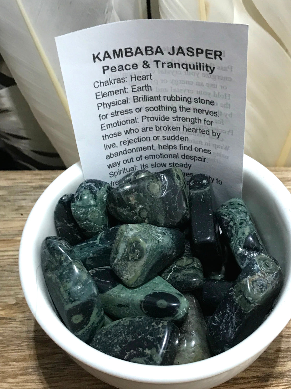 Kambaba Jasper Tumbled Stone – Stone of Peace, Grounding & Ancient Wisdom