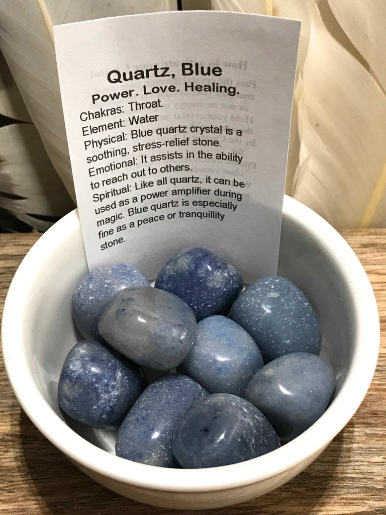 Blue Quartz Tumbled - Restores Harmony & Balance.