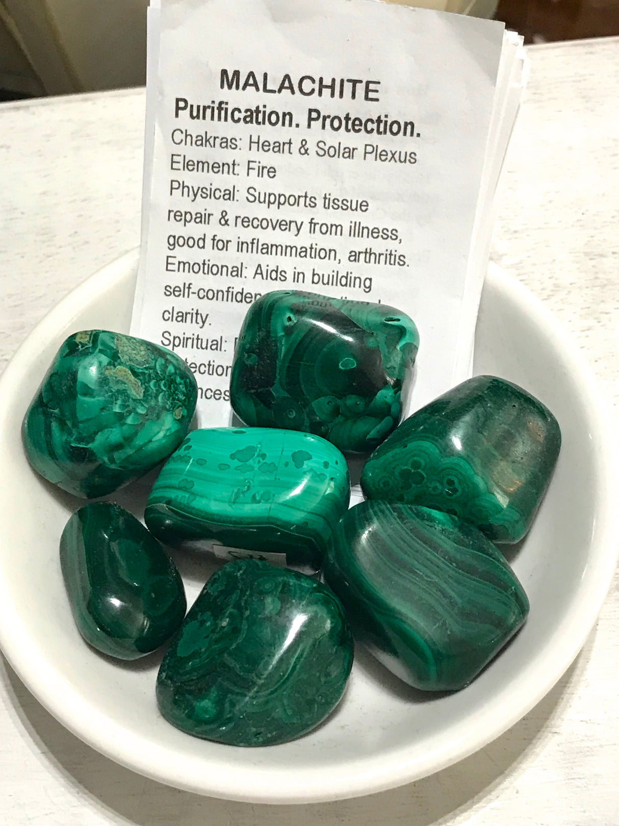 Malachite - Purification. Protection. Arthritis.