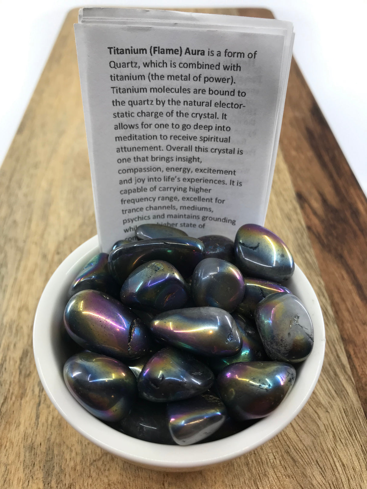 Titanium Flame Aura Quartz Tumbled Stone – Stone of Empowerment, Joy & Vitality
