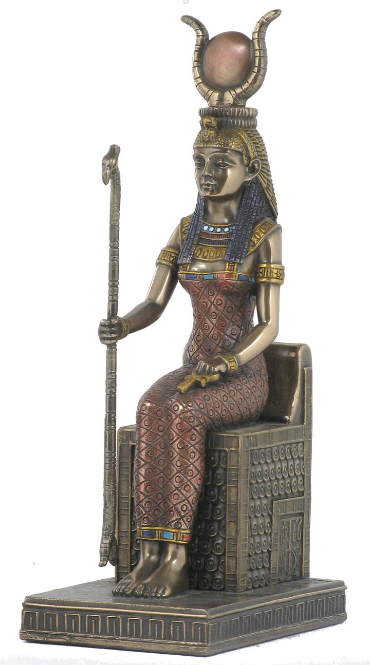 "Goddess Isis bronze statue with wings – Egyptian Goddess of Marriage, Fertility, Magic and Medicine, symbol of healing and love"