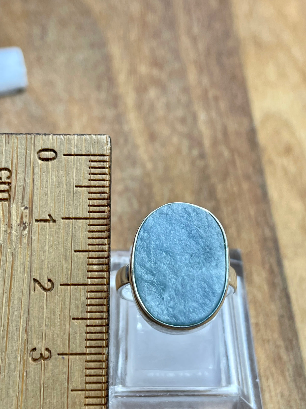 Aquamarine Rough Silver Ring Size 7 - “I clearly and calmly express my most authentic truth”.