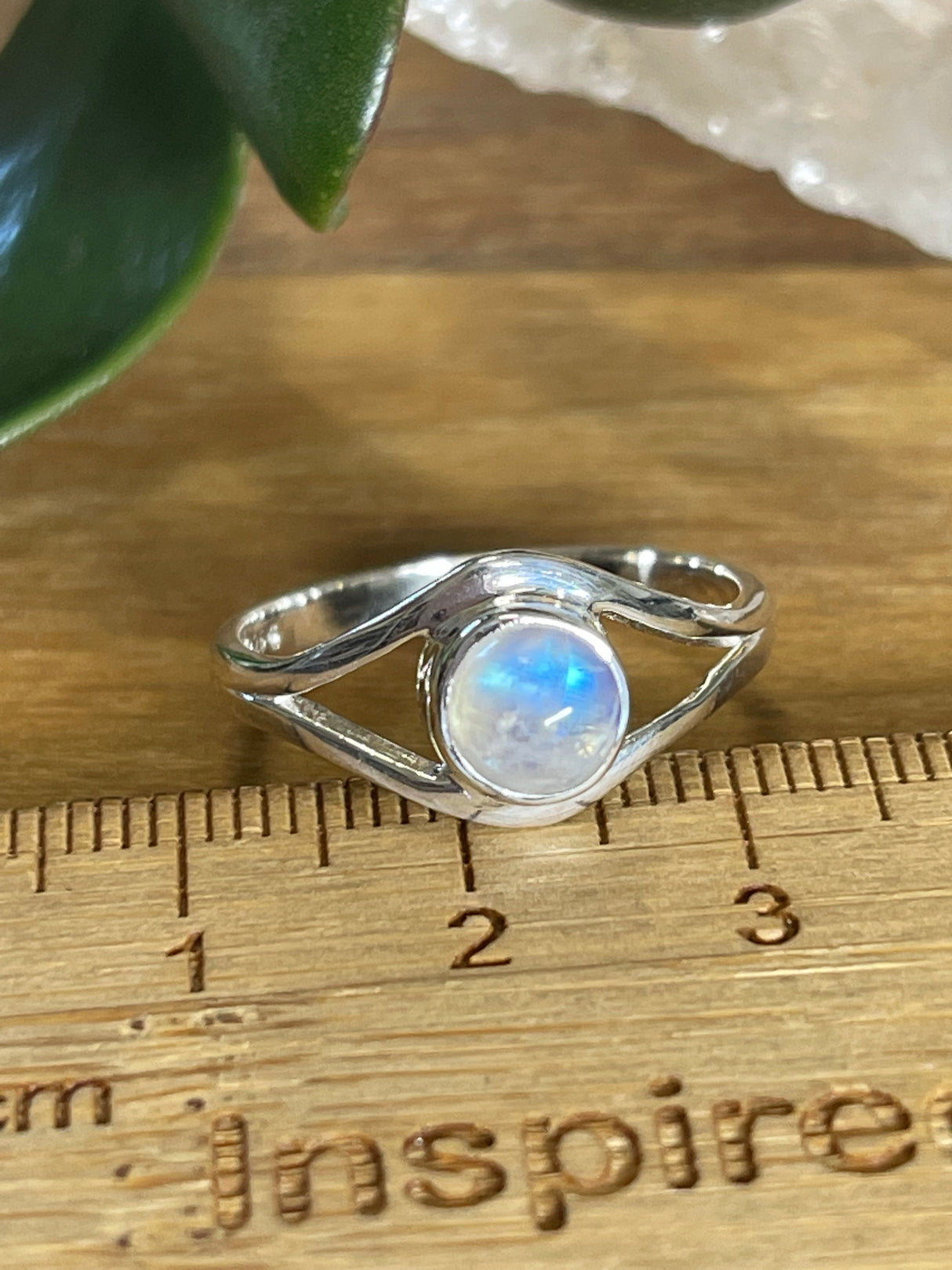 Rainbow Moonstone Silver Ring - Size 7 - “My mind is open to new possibilities and opportunities”.