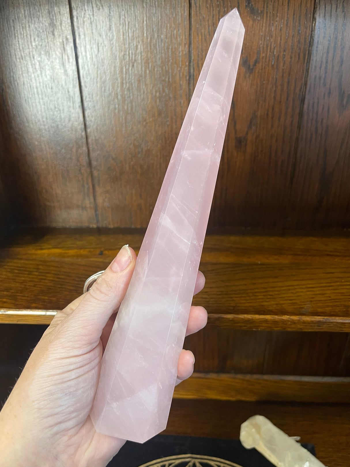 Rose Quartz Tower 24cm - 468g - “I radiate love, beauty, confidence and grace”.