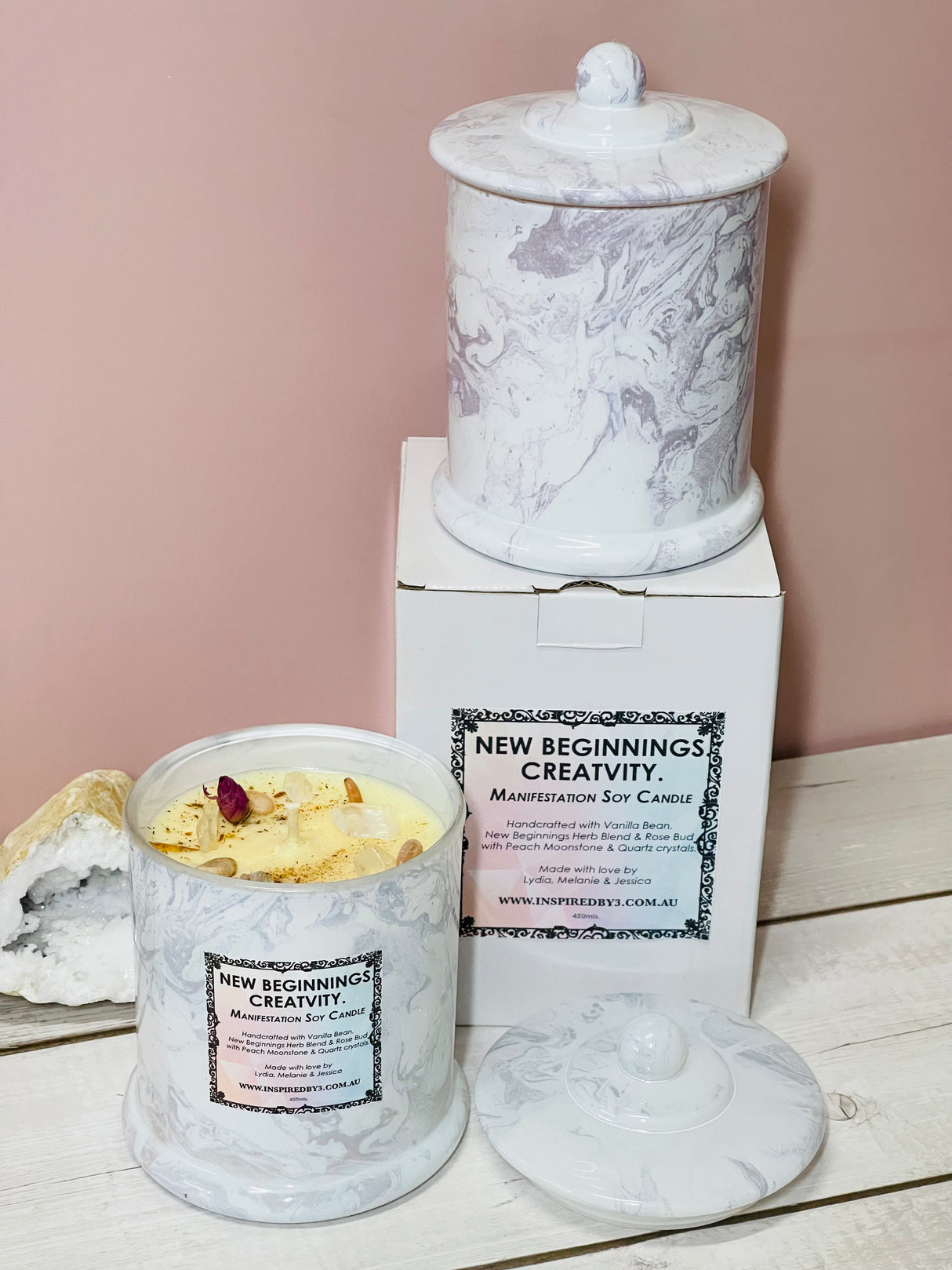 Manifestation Candle - New Beginnings. Creativity - Vanilla Bean