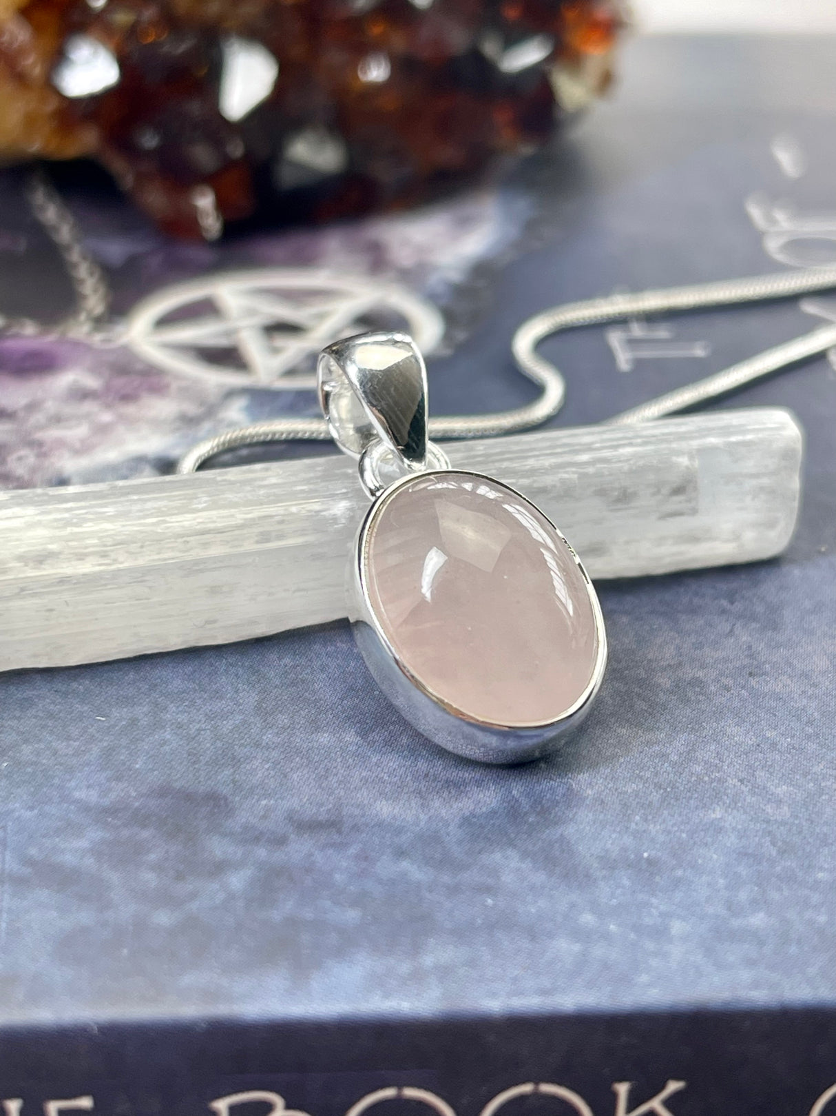Rose Quartz Pendant & Chain - "I radiate love, beauty, confidence, and grace."