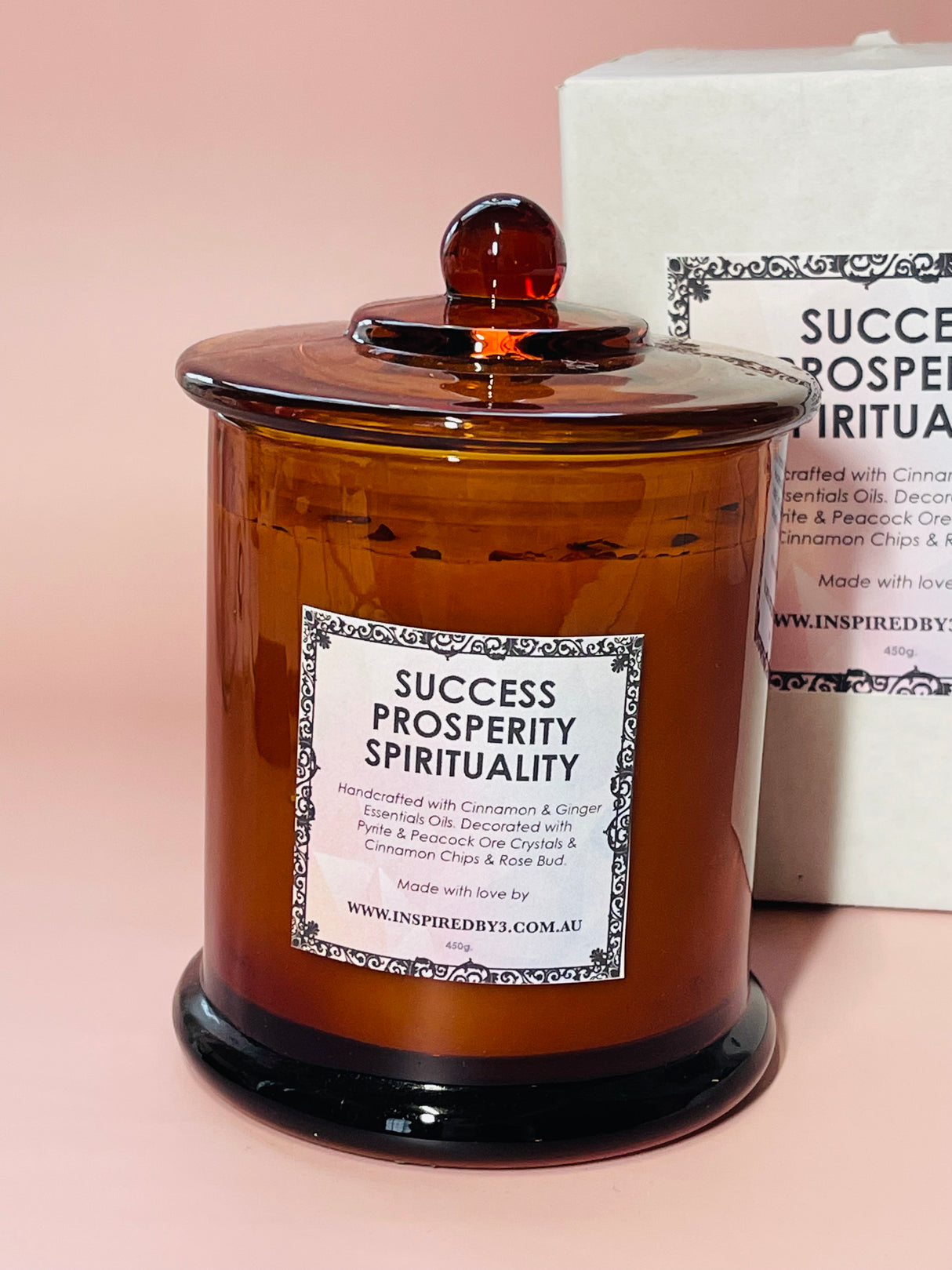 Manifestation Candle Large - Success. Prosperity. Spirituality. Cinnamon & Ginger