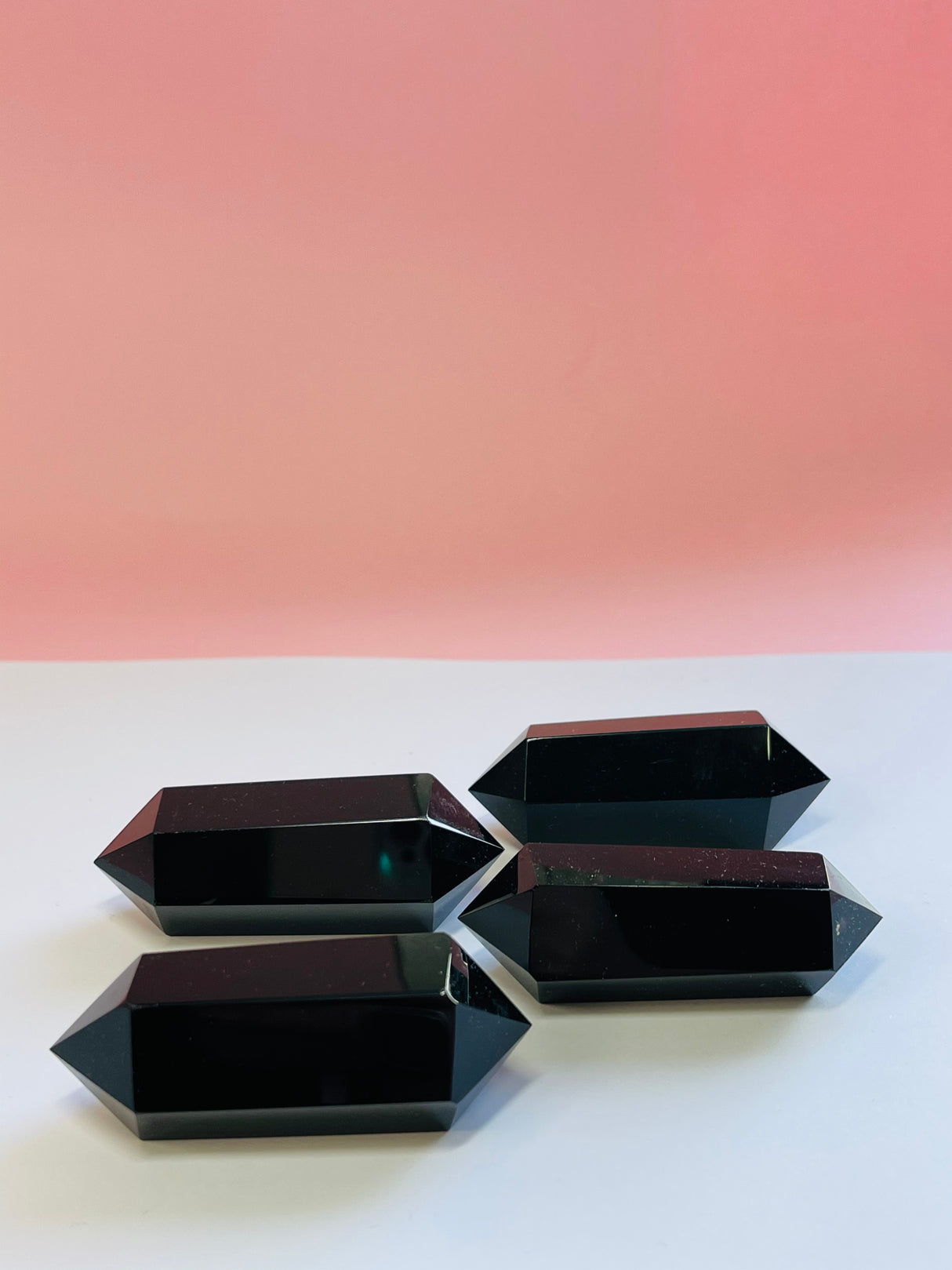 Black Obsidian Double Terminator 6 sided 7cm - Grounding. Protection.