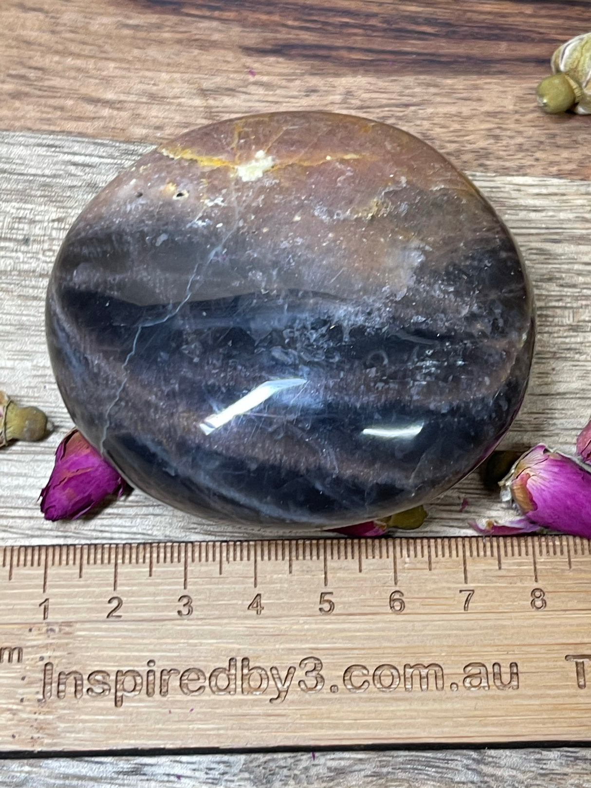Black Moonstone Palmstone 218g - Creativity - New Beginnings - Perfect for the Work Desk