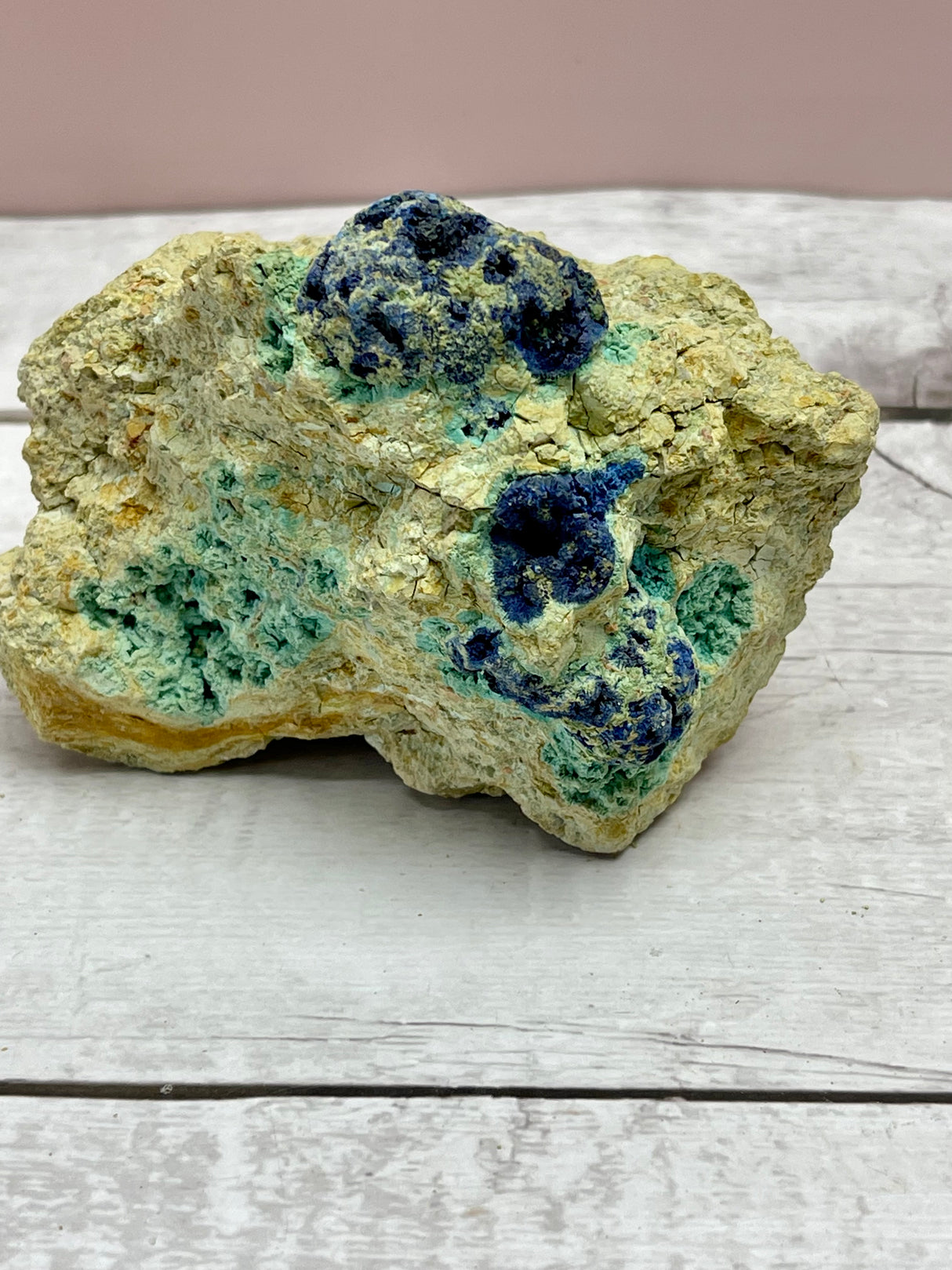 Azurite & Malachite on Dolomite Sandstone – Rare Australian Copper Mineral | 335g Collector’s Specimen