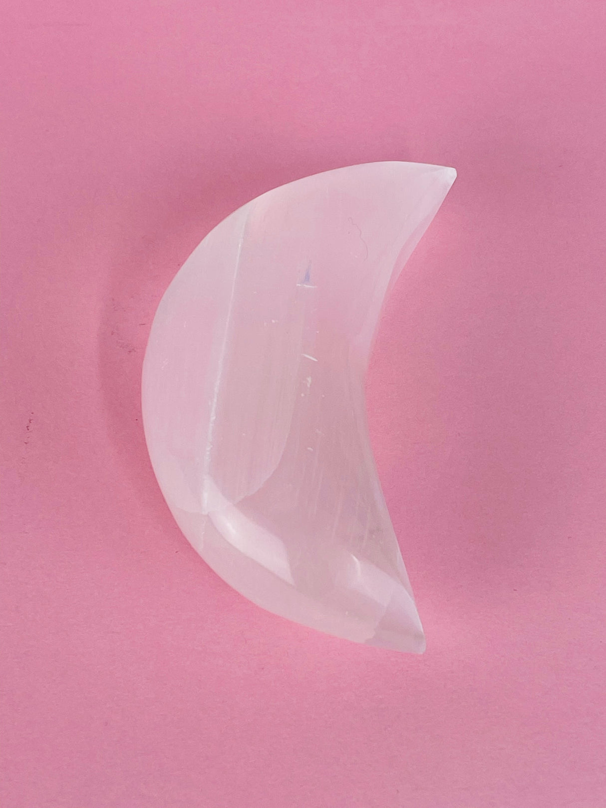 Selenite Puffy Moon 10cm - Spiritual Growth & Meditation