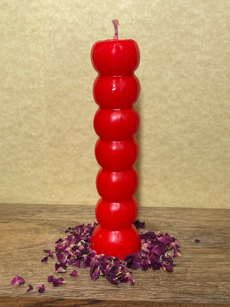 7 Knob Candle - Red