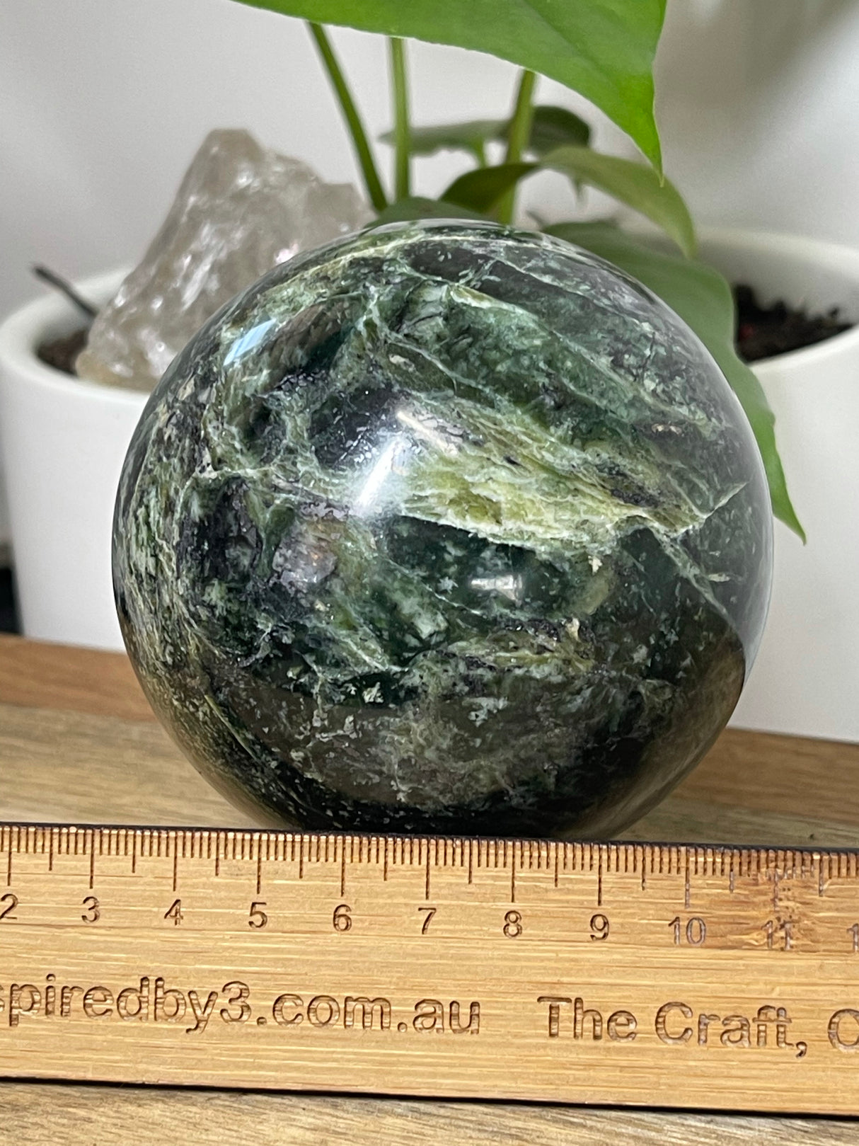Serpentine with Magnetite Sphere 897g - Kundalini Awakening.
