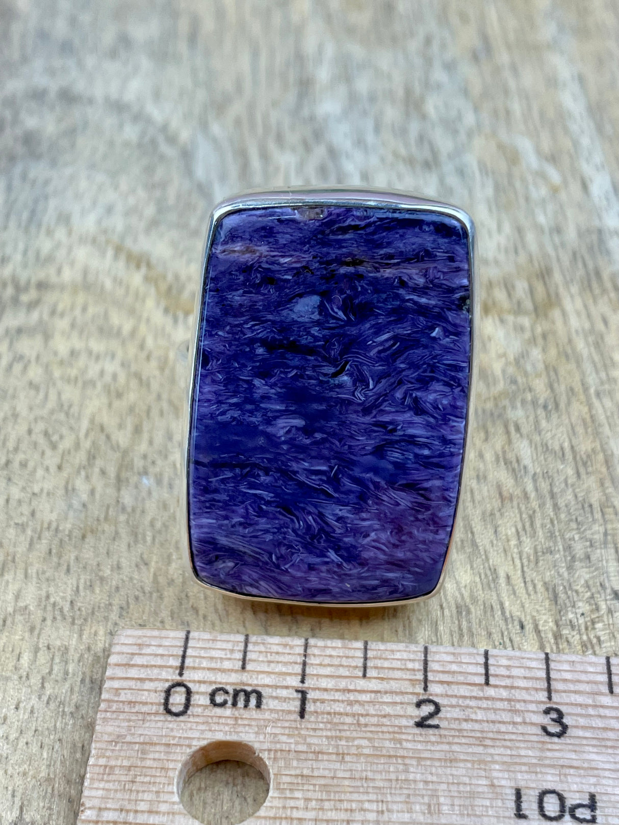 Charoite Silver xLarge Ring Size 12 - Healing. Negativity. Protection.