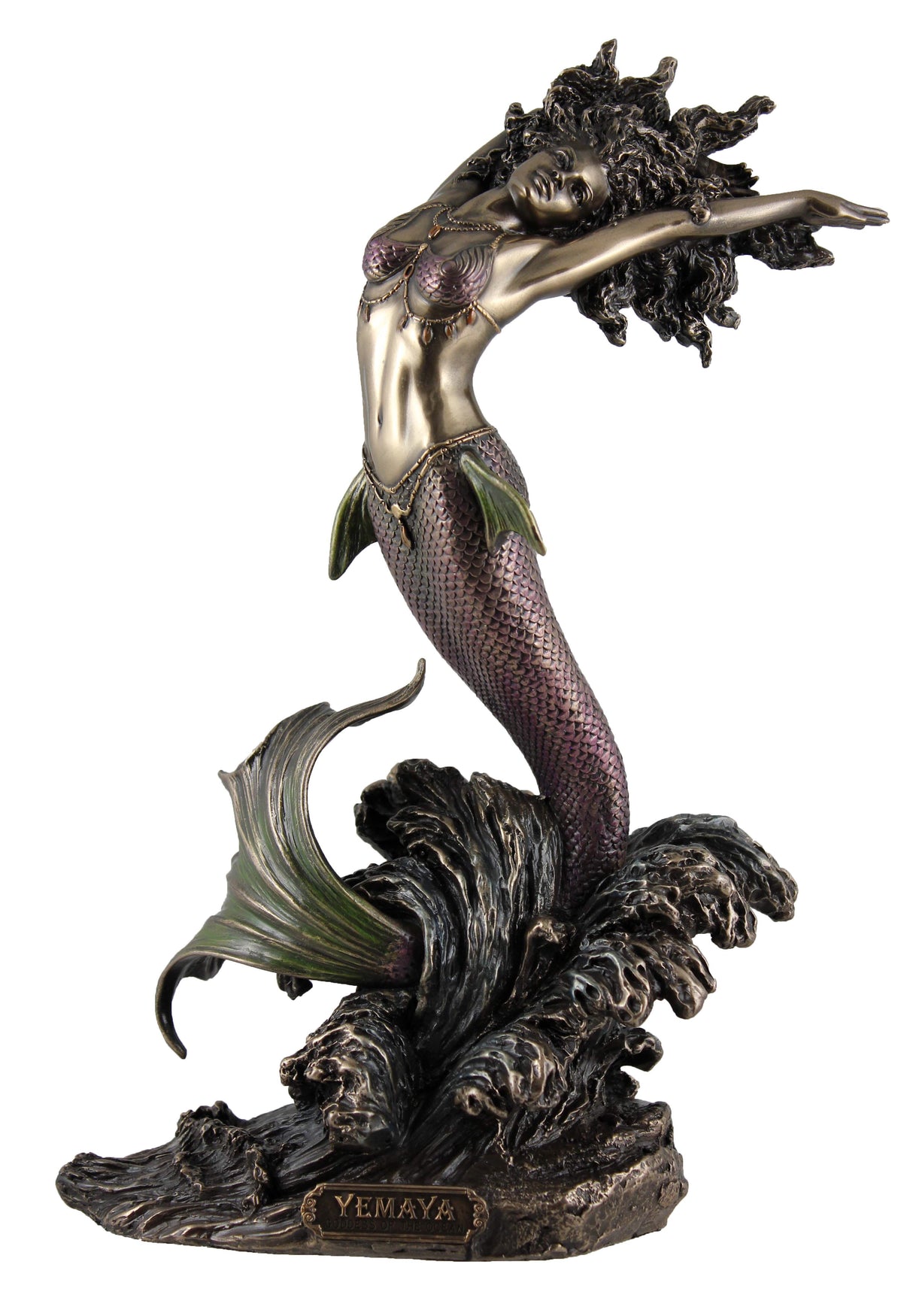 "Yemaya bronze statue – Goddess of the Ocean and Motherhood, symbol of love, fertility, and emotional healing"