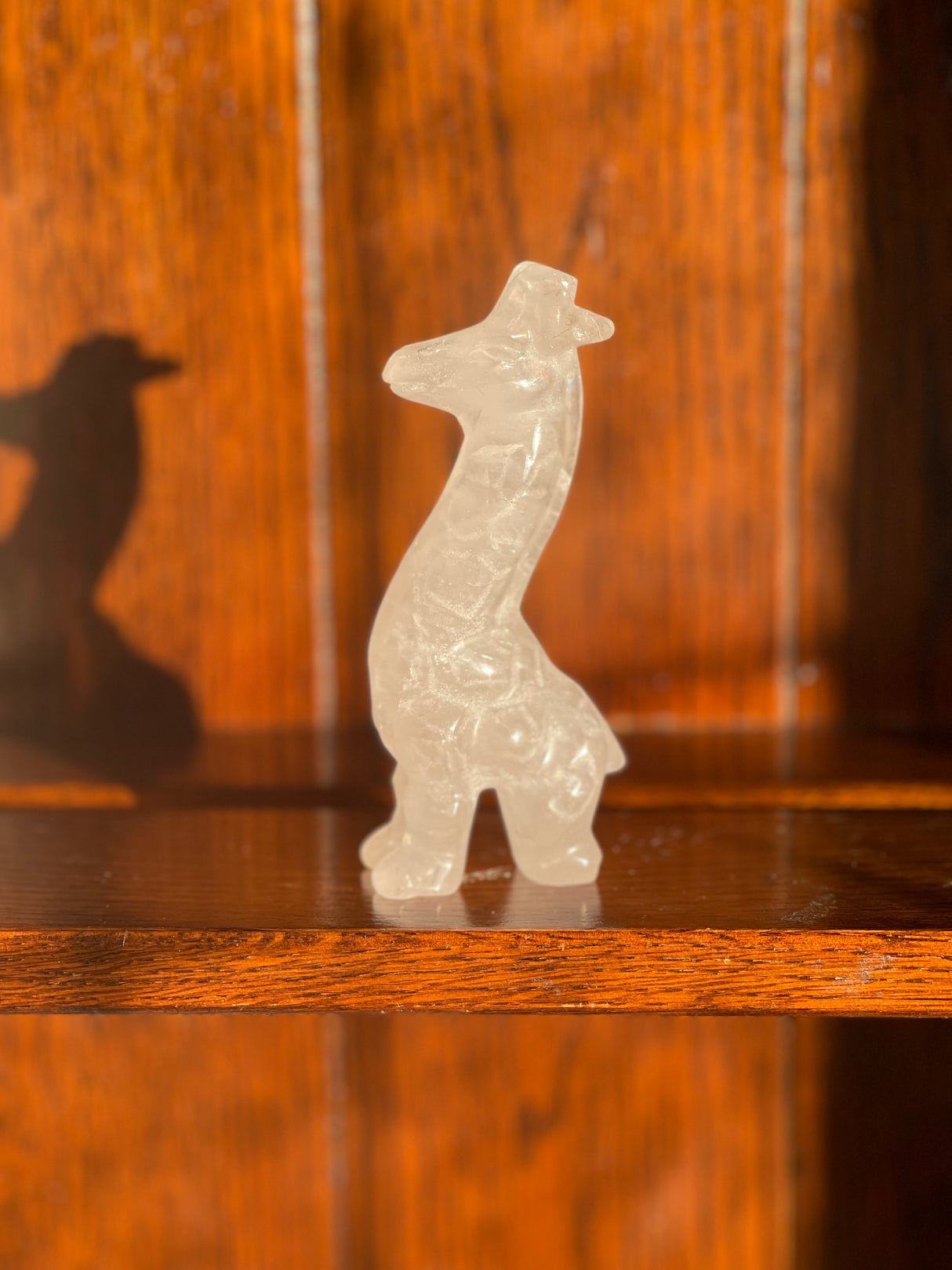 Rose Quartz Giraffe Carving 268g - Love. Peace.