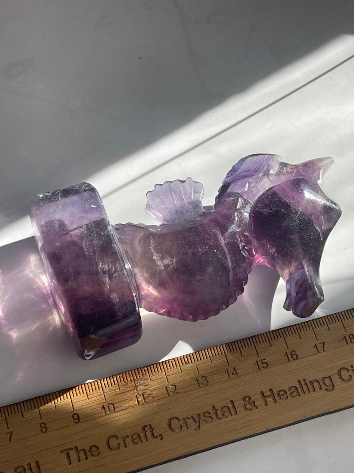 Fluorite Seahorse Carving - Good Luck. Opportunity.