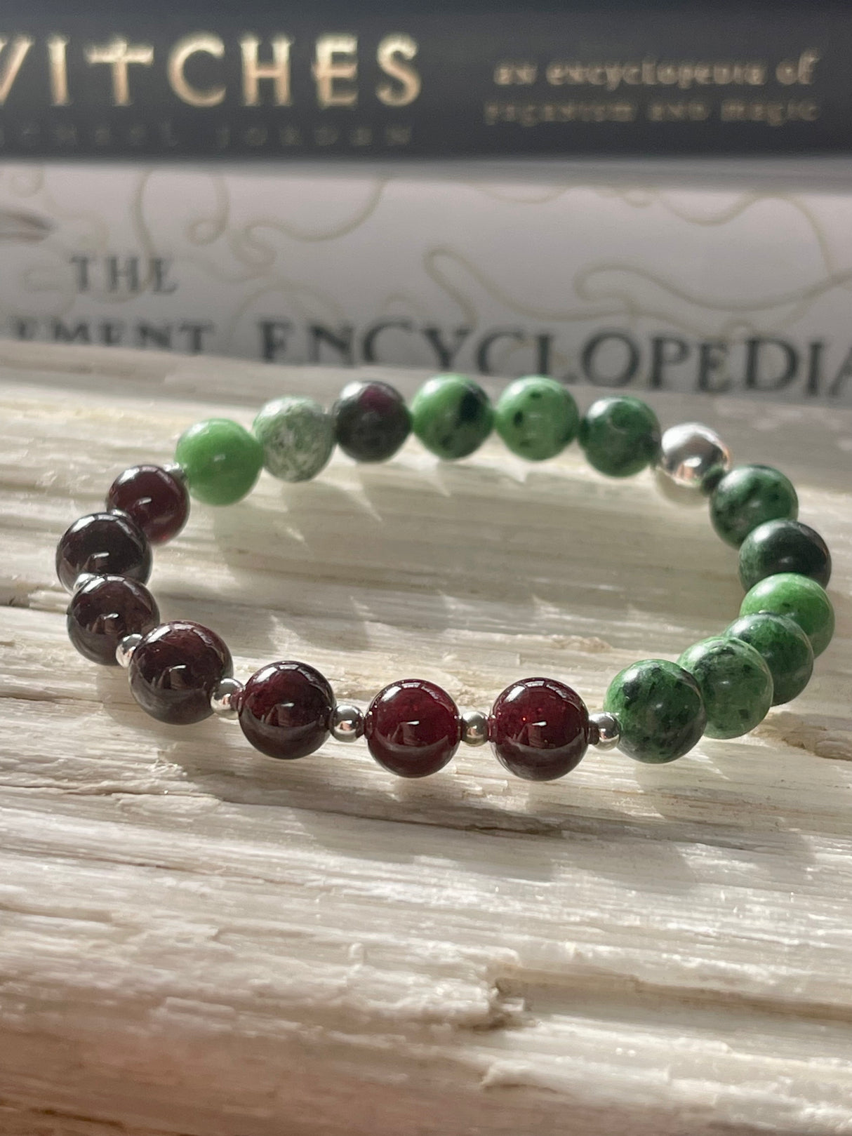 Garnet & Ruby Zoisite Silver Bracelet