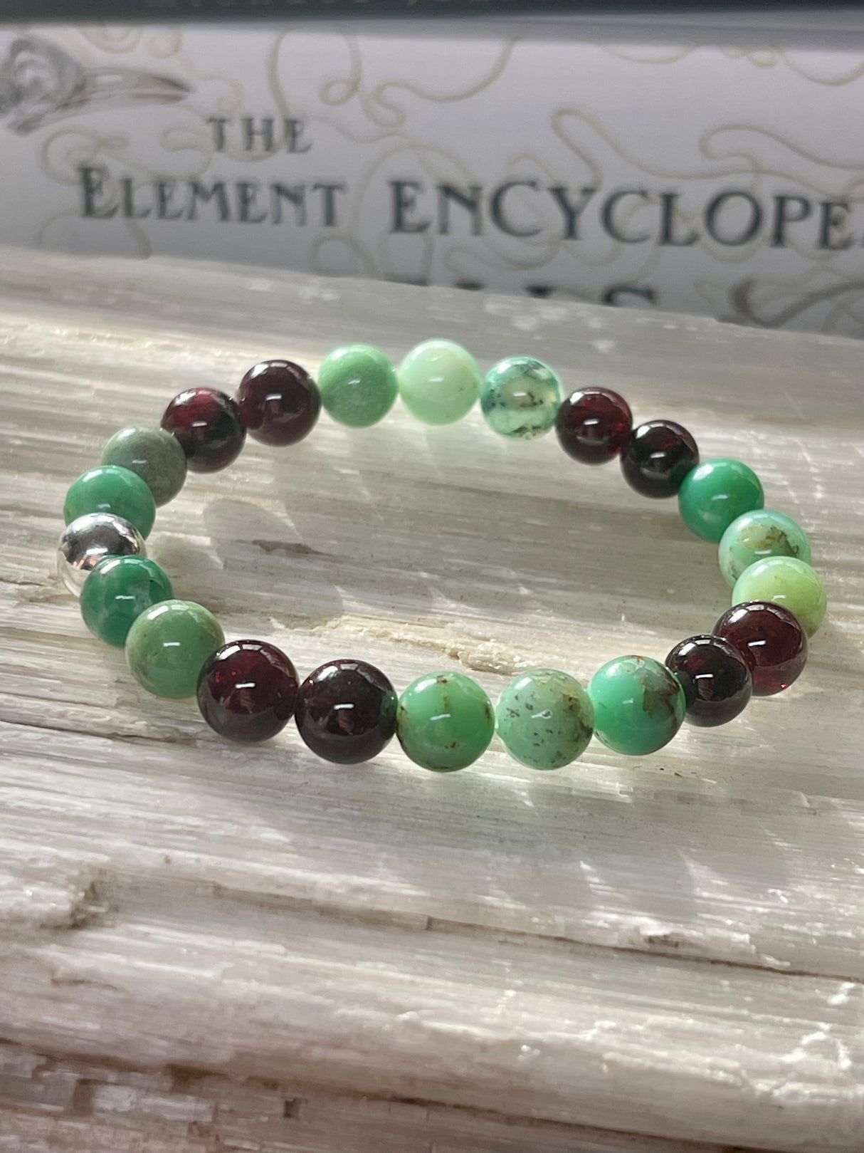 Chrysoprase & Garnet Silver Bracelet Handmade at Inspired By 3 Australia