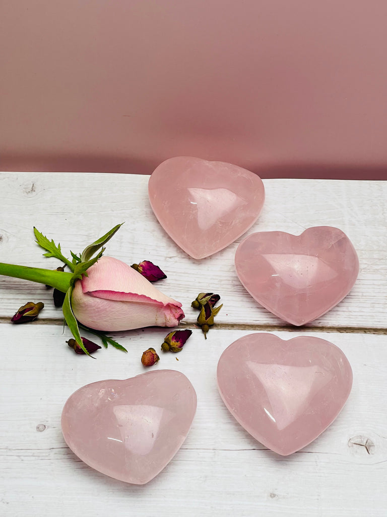 Rose Quartz Puffy Heart 140-155g   - Love & Peace