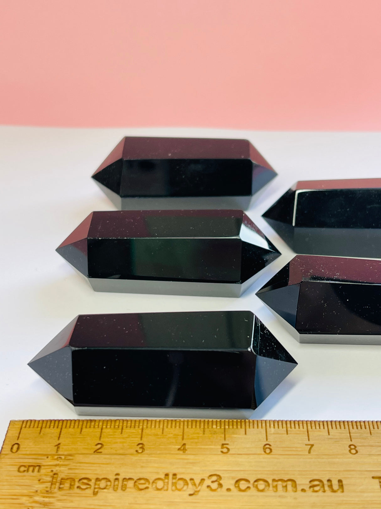 Black Obsidian Double Terminator 6 sided 7cm - Grounding. Protection.