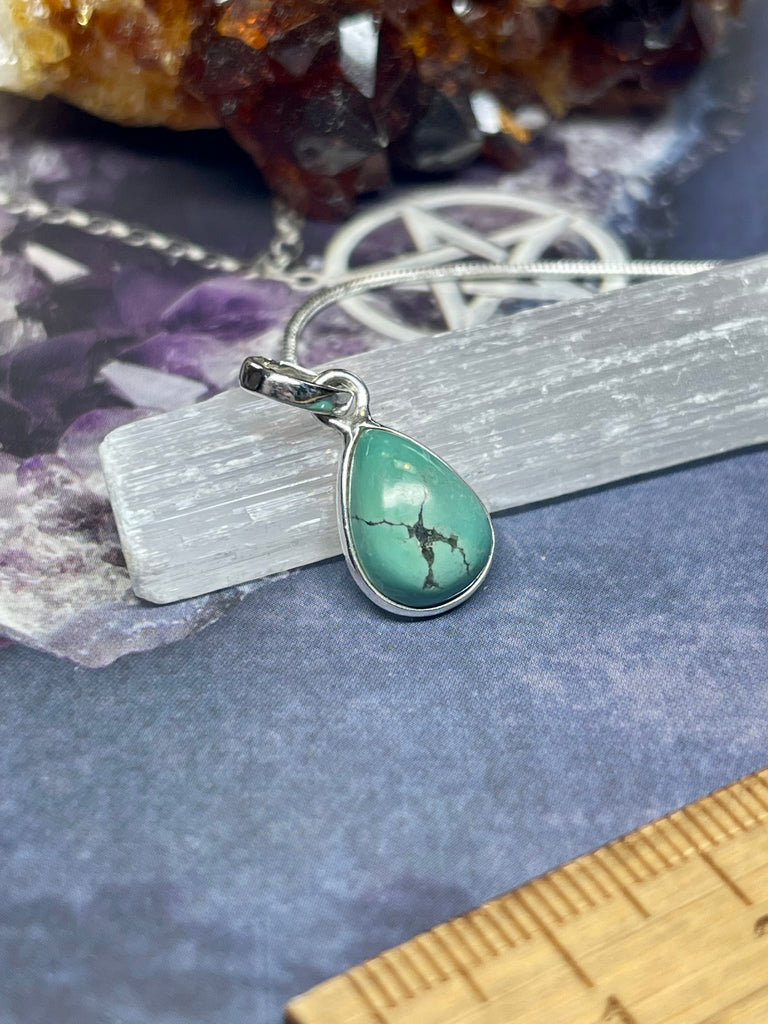 Turquoise Petite Sterling Silver Pendant & Chain - Friendship